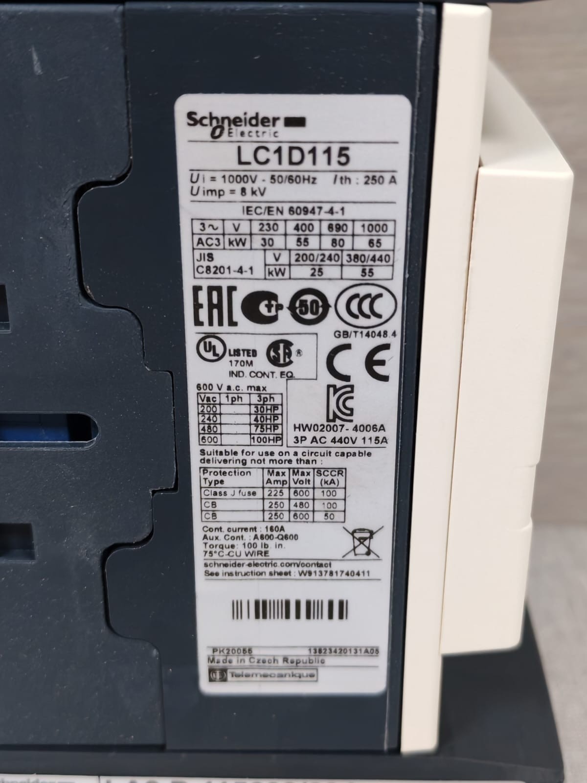 Schneider Electric LC1D115/LC1 D115M7 Schneider Electric LC1D115/LC1 D115M7 Contactor 4