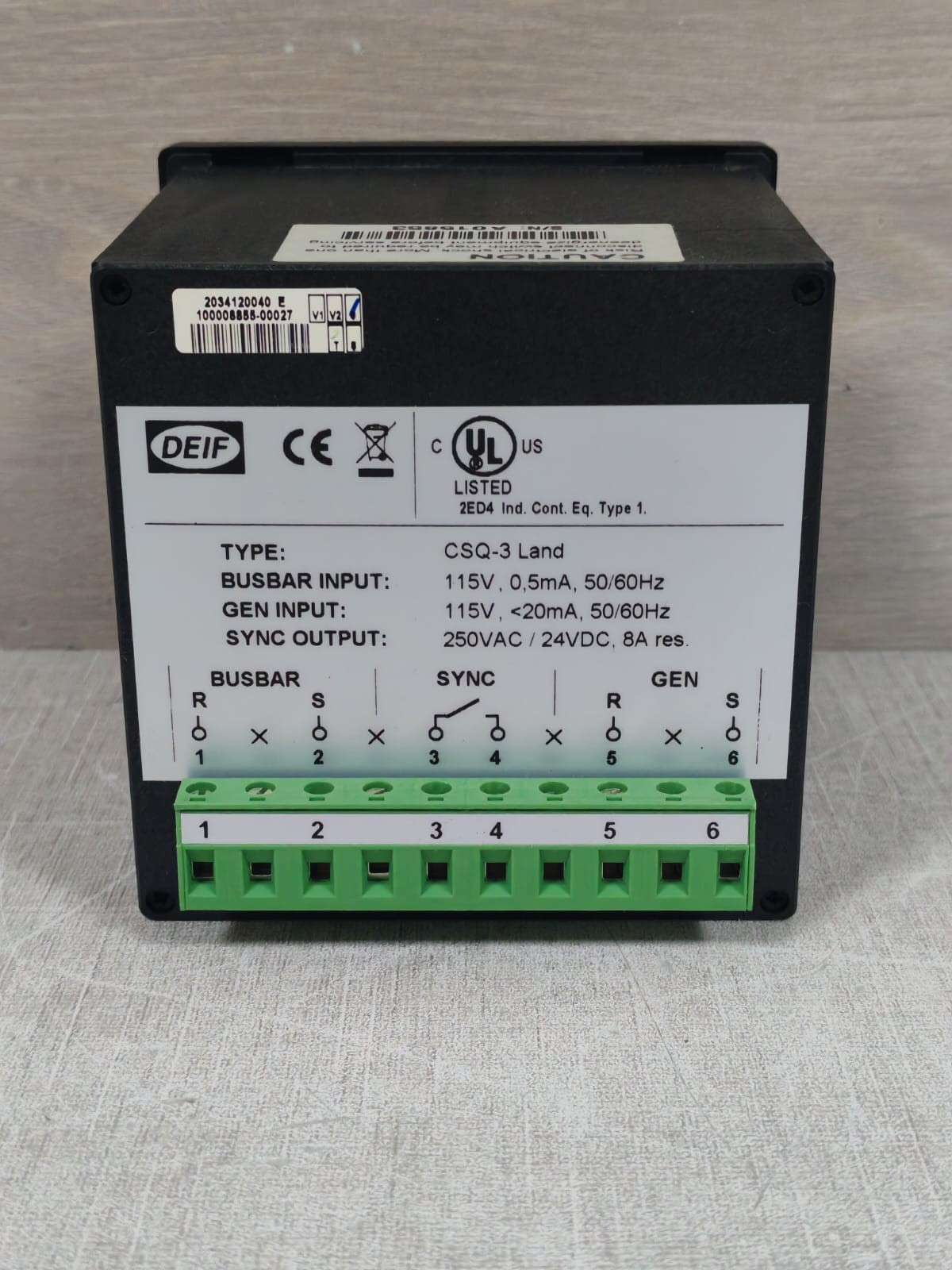 DEIF CSQ-3 LAND DEIF CSQ-3 LAND MULTI-FUNCTION SYNCHROSCOPE METER 115V 10