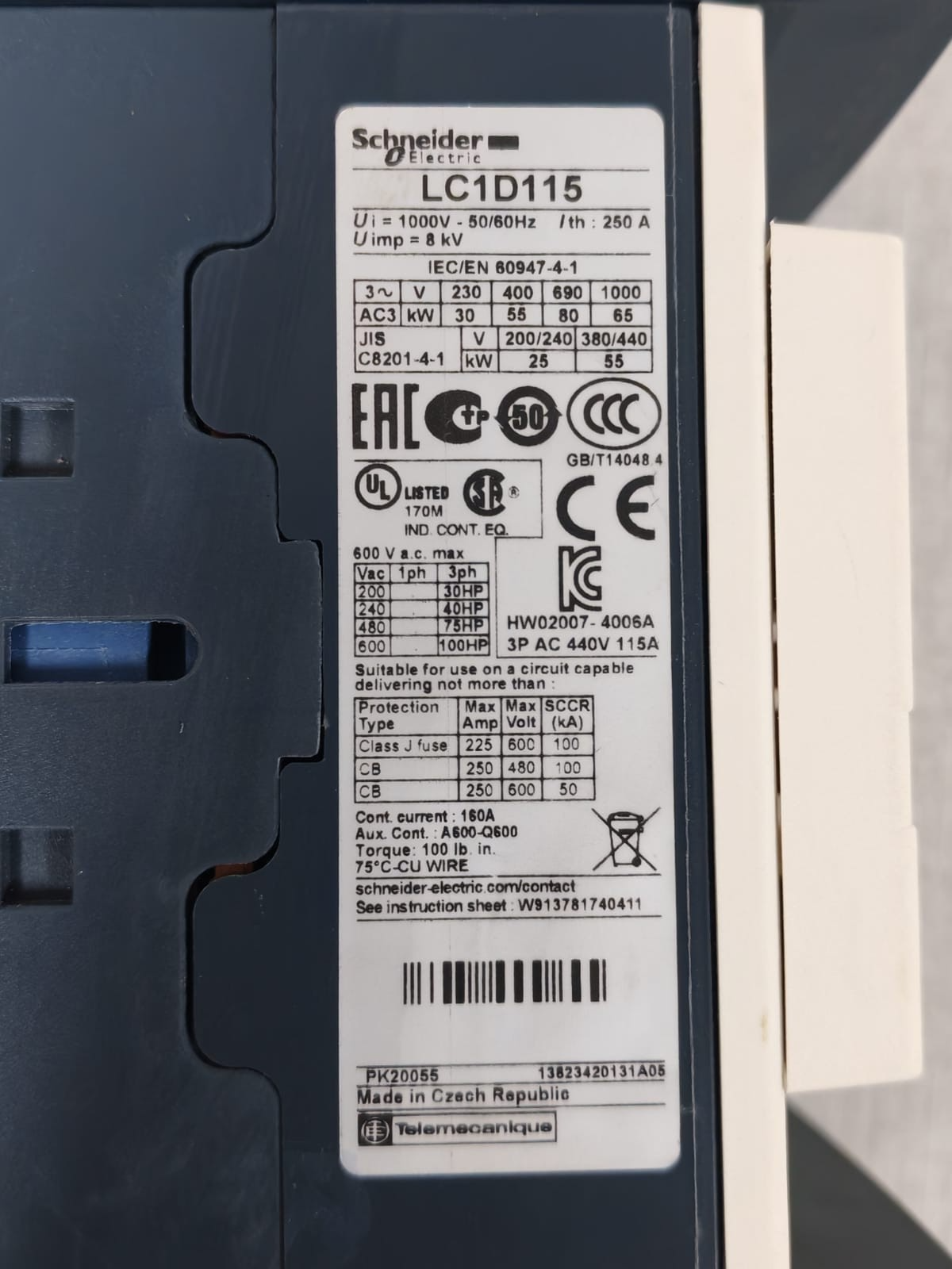 Schneider Electric LC1D115 Schneider Electric LC1D115 Contactor 3