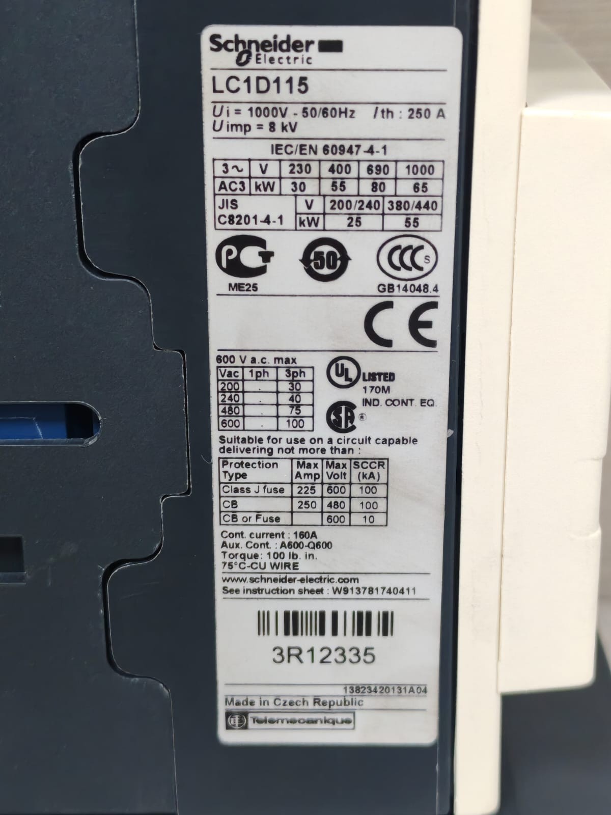 Schneider Electric LC1D115/LC1D115F7 Schneider Electric LC1D115/LC1D115F7 Contactor 4
