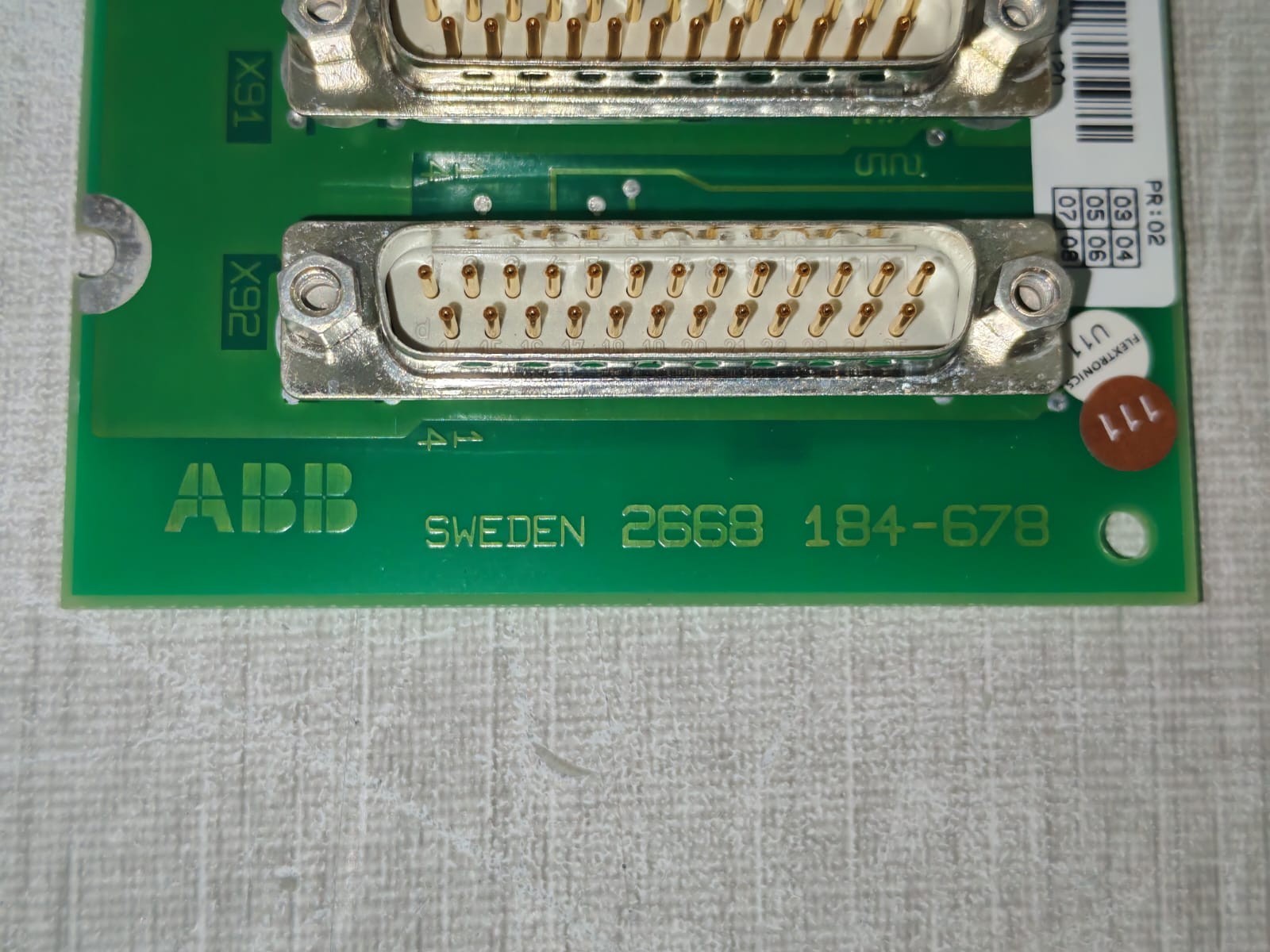ABB 2668-184-678 57520001-A PR:02 ABB 2668-184-678 57520001-A PR:02 PRINTED CIRCUIT BOARD 4