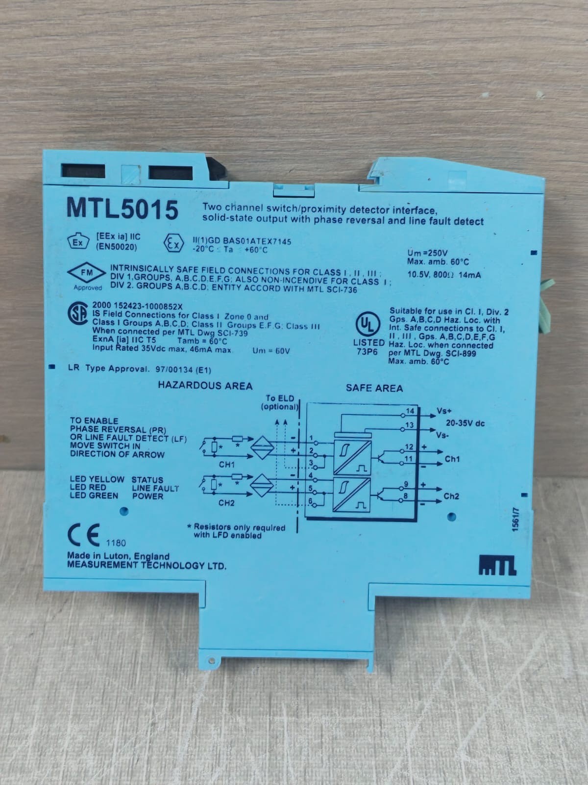 MEASUREMENT TECHNOLOGY MTL5015 MEASUREMENT TECHNOLOGY MTL5015 2 CHANNEL SWITCH/PROXIMITY DETECTOR INTERFACE 8