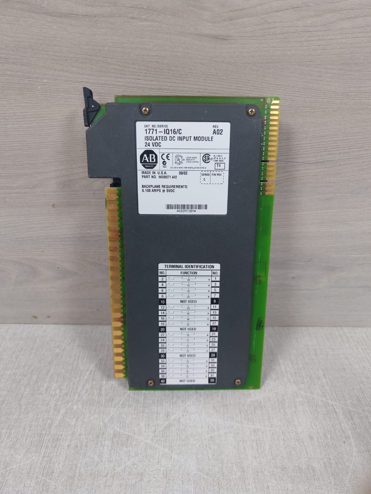 Allen-Bradley 1771-IQ16/C REV.A02 ALLEN BRADLEY 1771-IQ16/C REV.A02 ISOLATED DC INPUT MODULE 24VDC 2