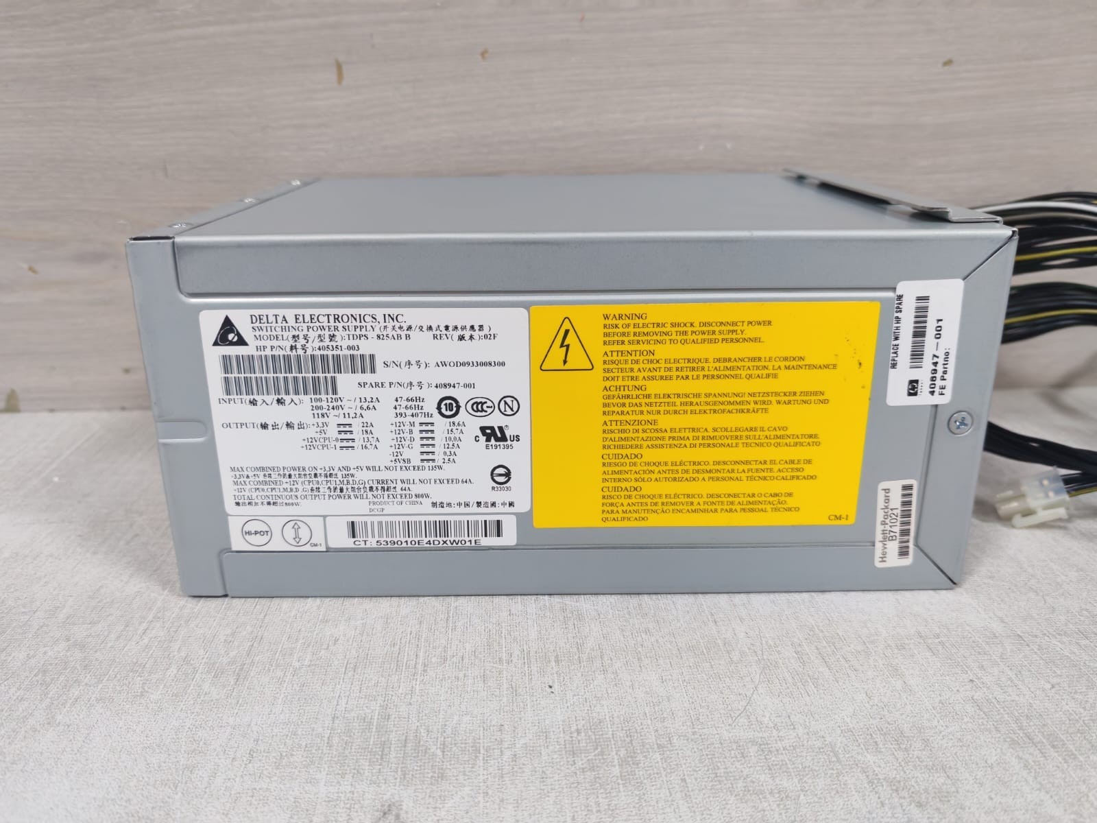 DELTA ELECTRONICS TDPS-825AB B DELTA ELECTRONICS TDPS-825AB B SWITCHING POWER SUPPLY 3