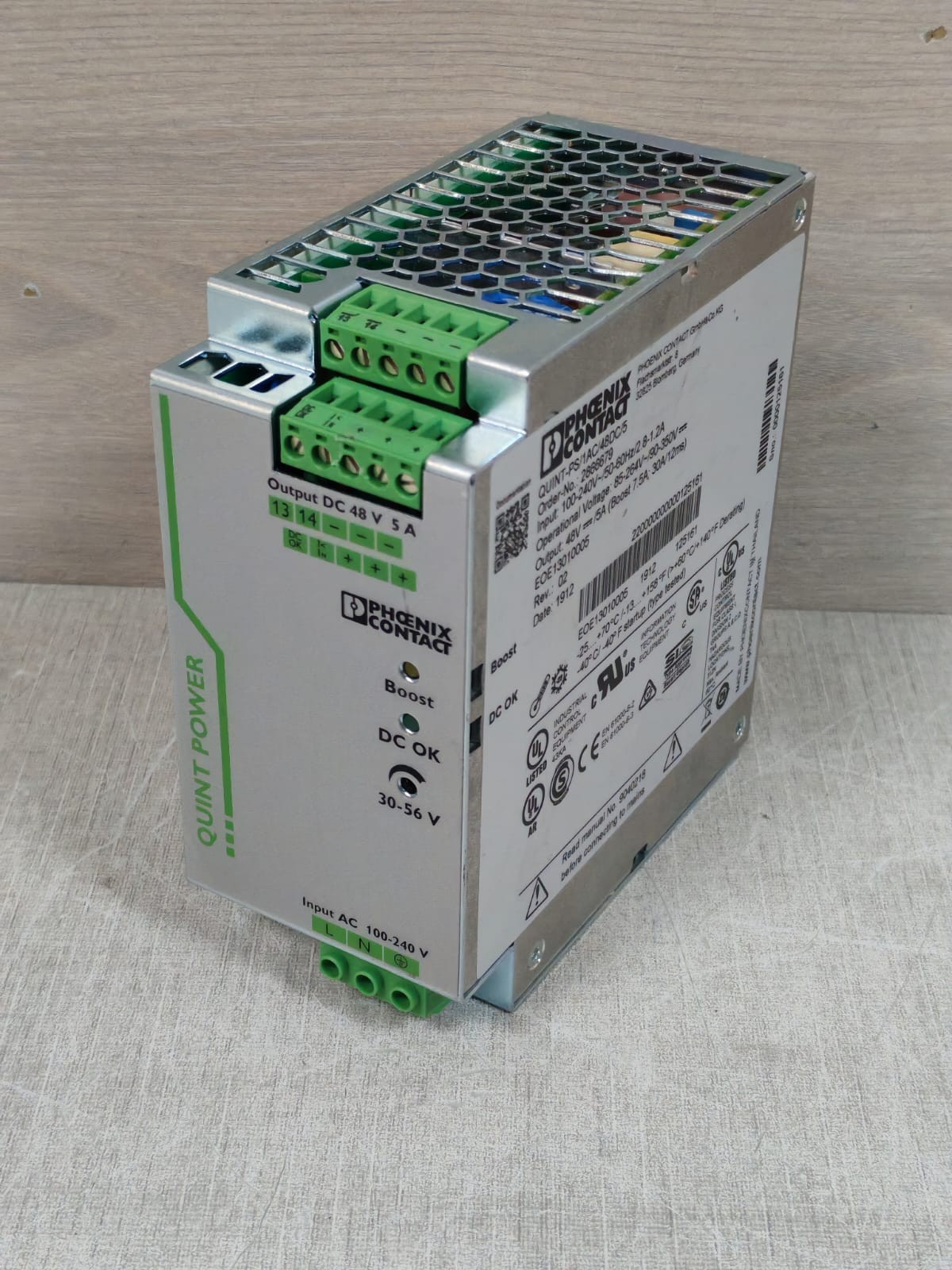 Phoenix Contact QUINT-PS/1AC/48DC/5 2866679 PHOENIX CONTACT QUINT-PS/1AC/48DC/5 2866679 POWER SUPPLY 5