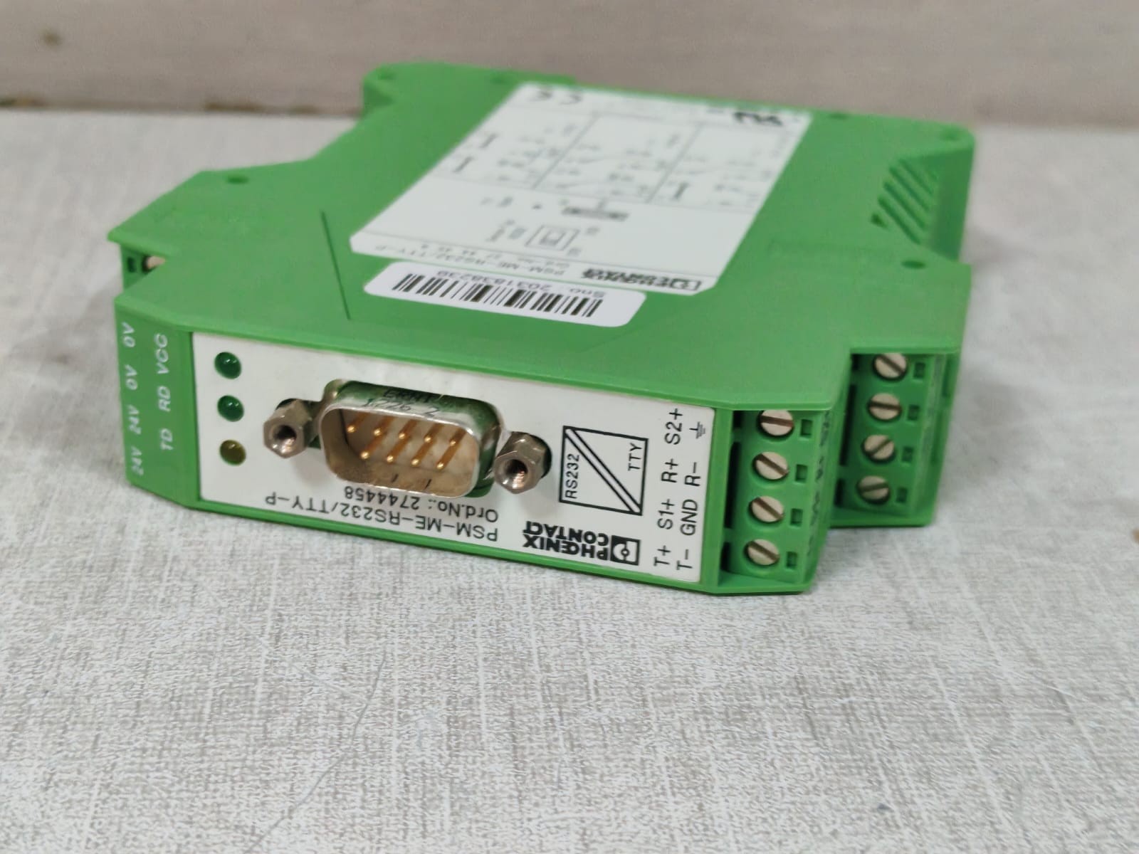 Phoenix Contact 2744458 PHOENIX CONTACT PSM-ME-RS232/TTY-P 2744458 INTERFACE CONVERTER- W/ FILTHY BOX 3