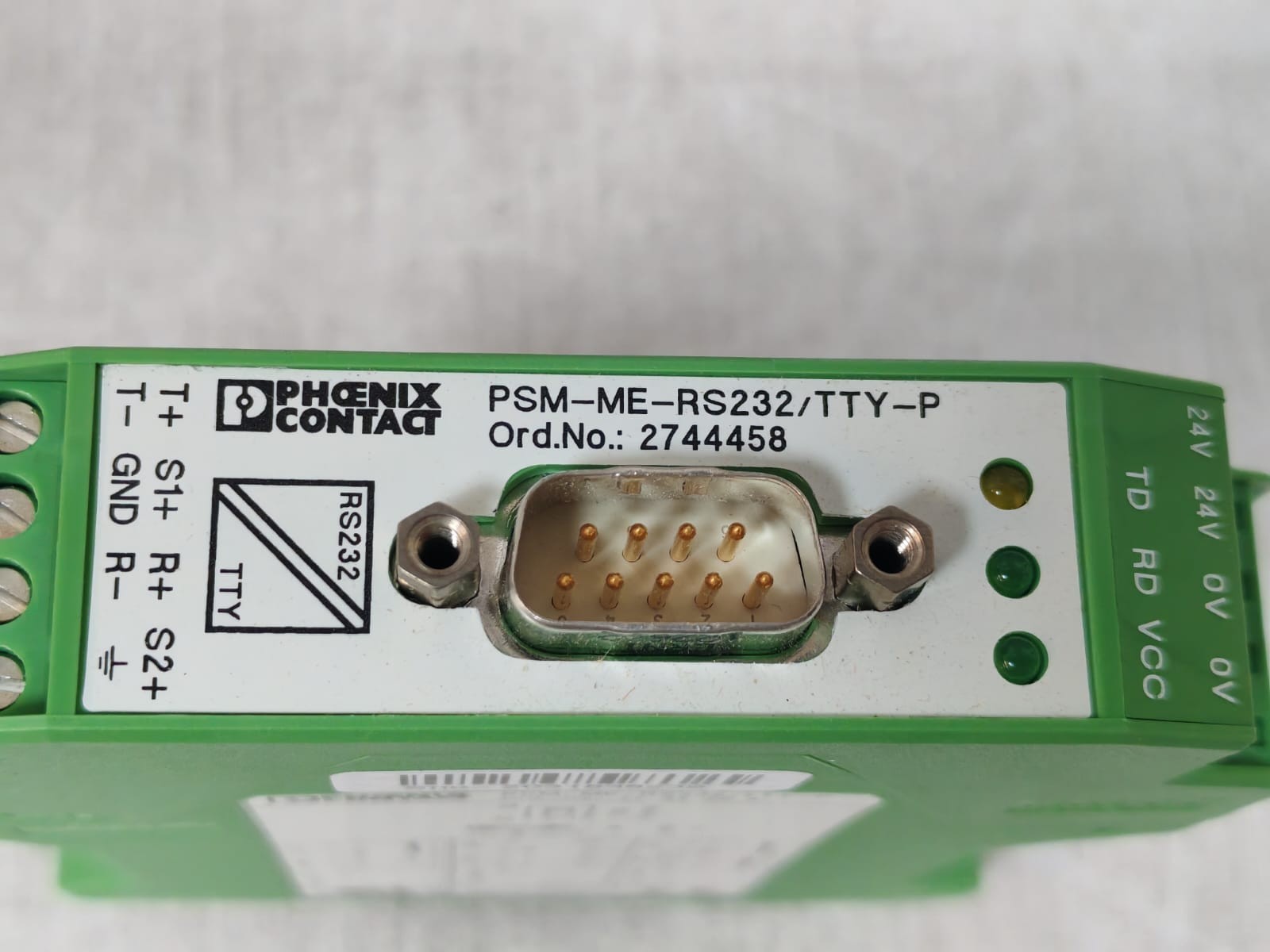 Phoenix Contact 2744458 PHOENIX CONTACT PSM-ME-RS232/TTY-P 2744458 INTERFACE CONVERTER- W/ FILTHY BOX 6