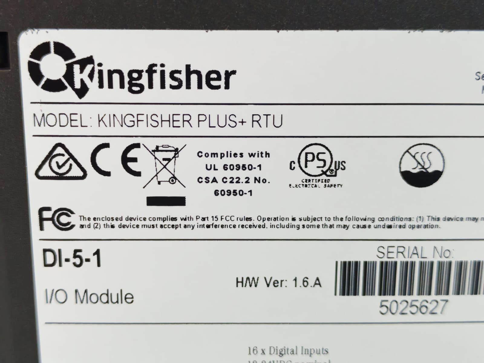 SEMAPHORE KINGFISHER PLUS+RTU DI-5/ DI-5-1 HW VER.1.6A SEMAPHORE KINGFISHER PLUS+RTU DI-5/ DI-5-1 HW VER.1.6A I/O MODULE 8