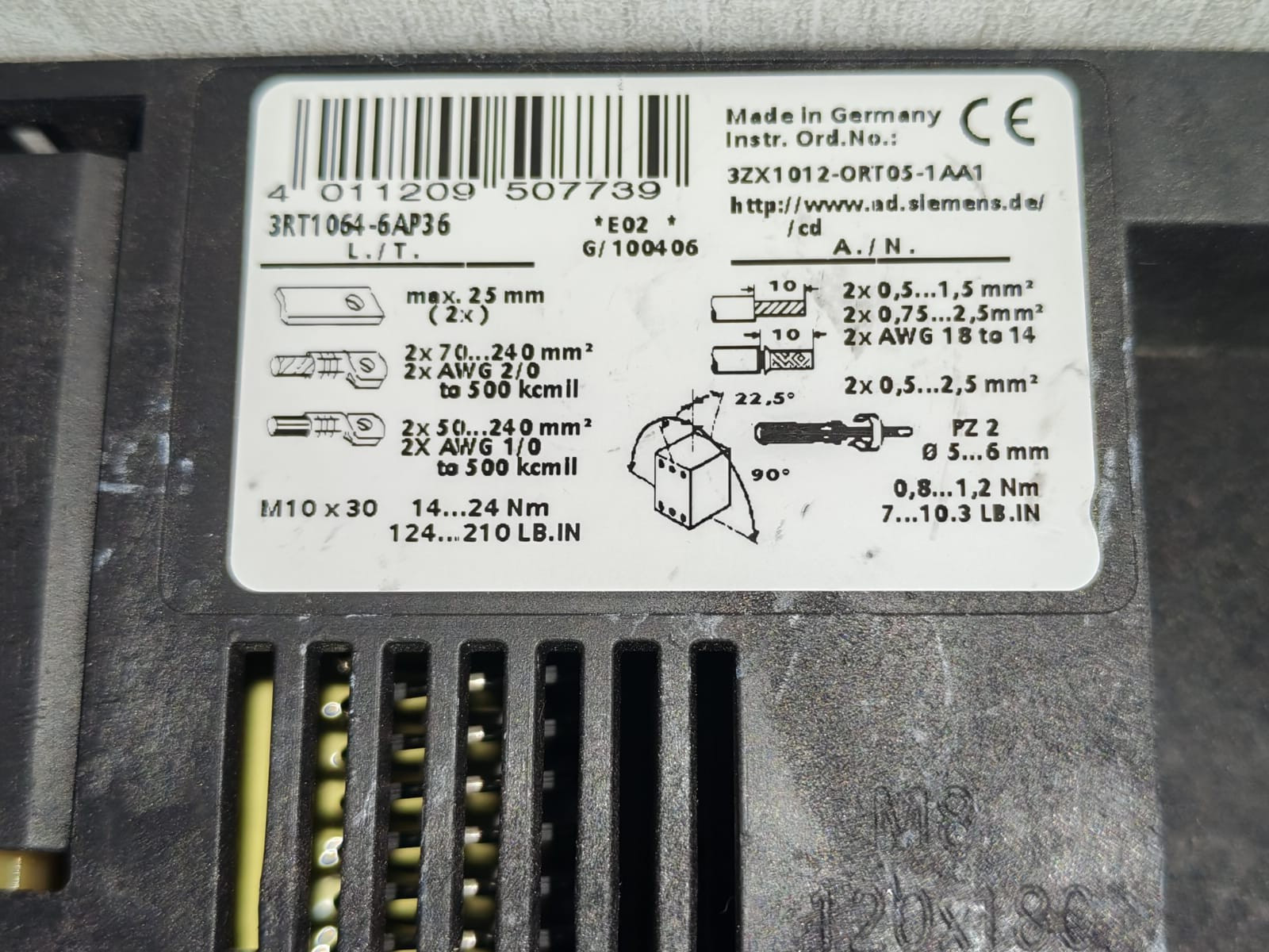 Siemens 3RT1064-6AP36 SIEMENS 3RT1064-6AP36 SIRIUS Motor Starters-Contactors 3