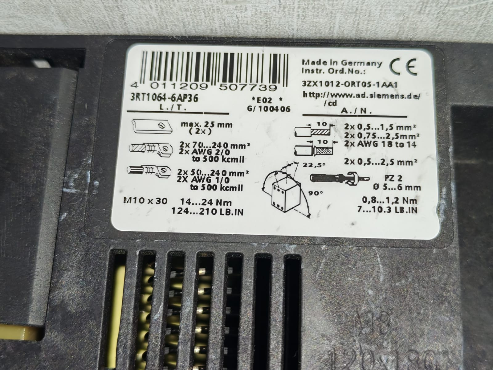 Siemens 3RT1064-6AP36 SIEMENS 3RT1064-6AP36 SIRIUS Motor Starters-Contactors 5