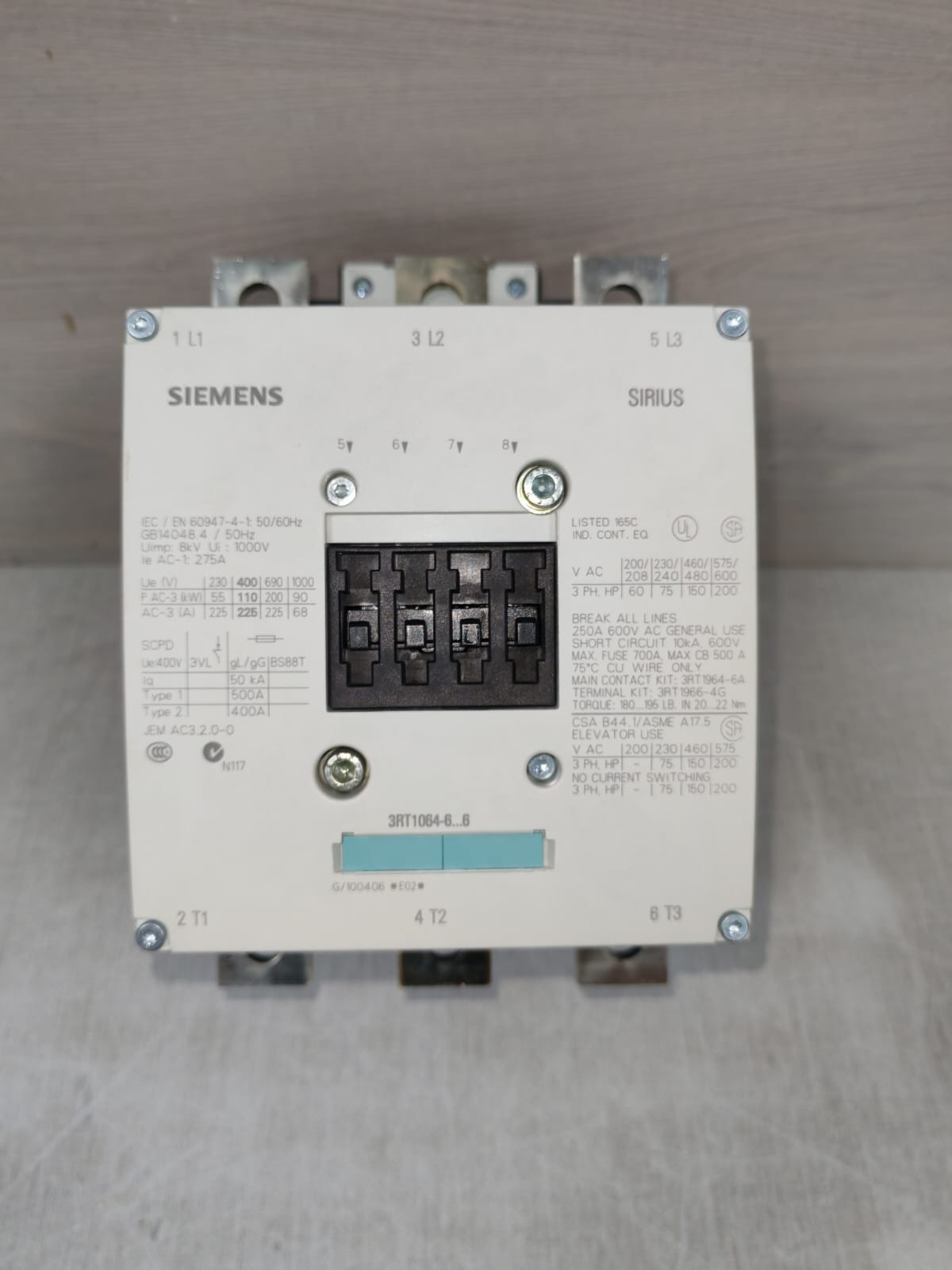 SIEMENS 3RT1064-6AP36 SIRIUS Motor Starters-Contactors