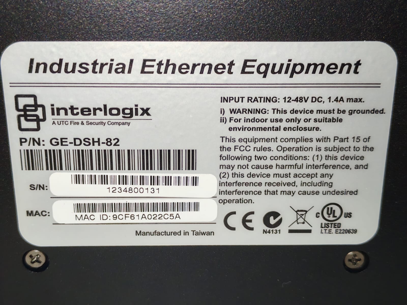 GE DSH-82 INTERLOGIX IFS GE-DSH-82 MANAGED ETHERNET SWITCH 7