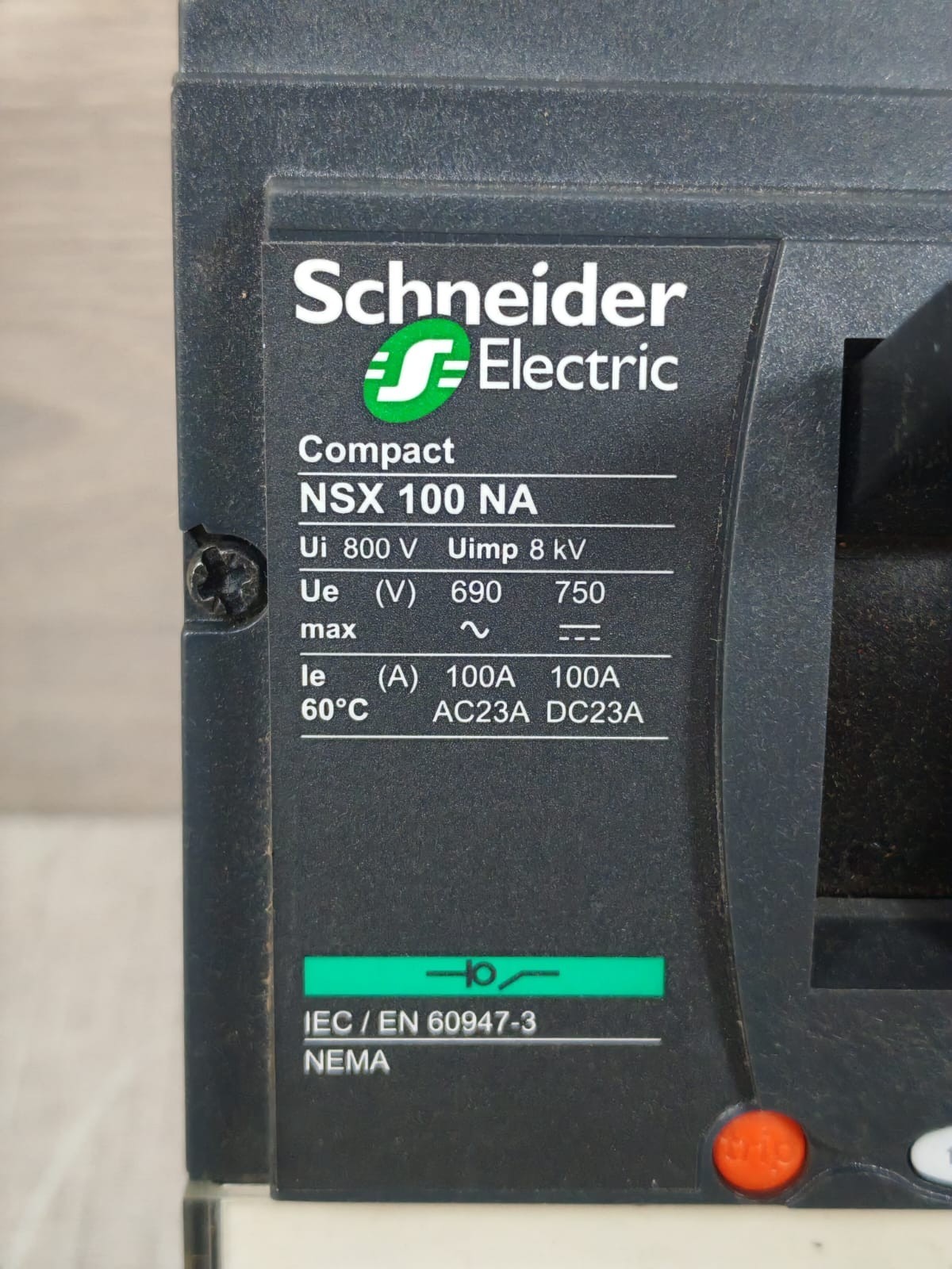Schneider Electric NSX100NA SCHNEIDER ELECTRIC COMPACT NSX100NA CIRCUIT BREAKER 3