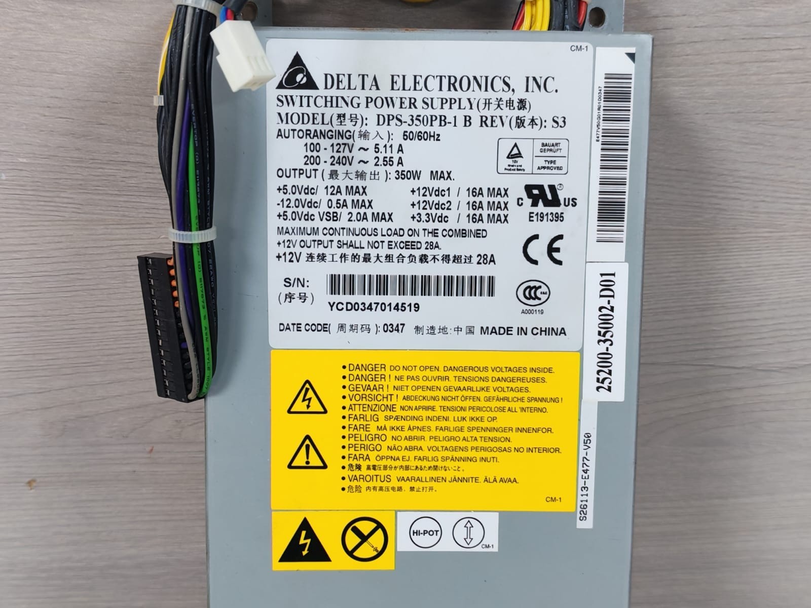 Delta DPS-350PB-1 DELTA ELECTRONICS DPS-350PB-1 B REV.S3 Switching Power Supply 2