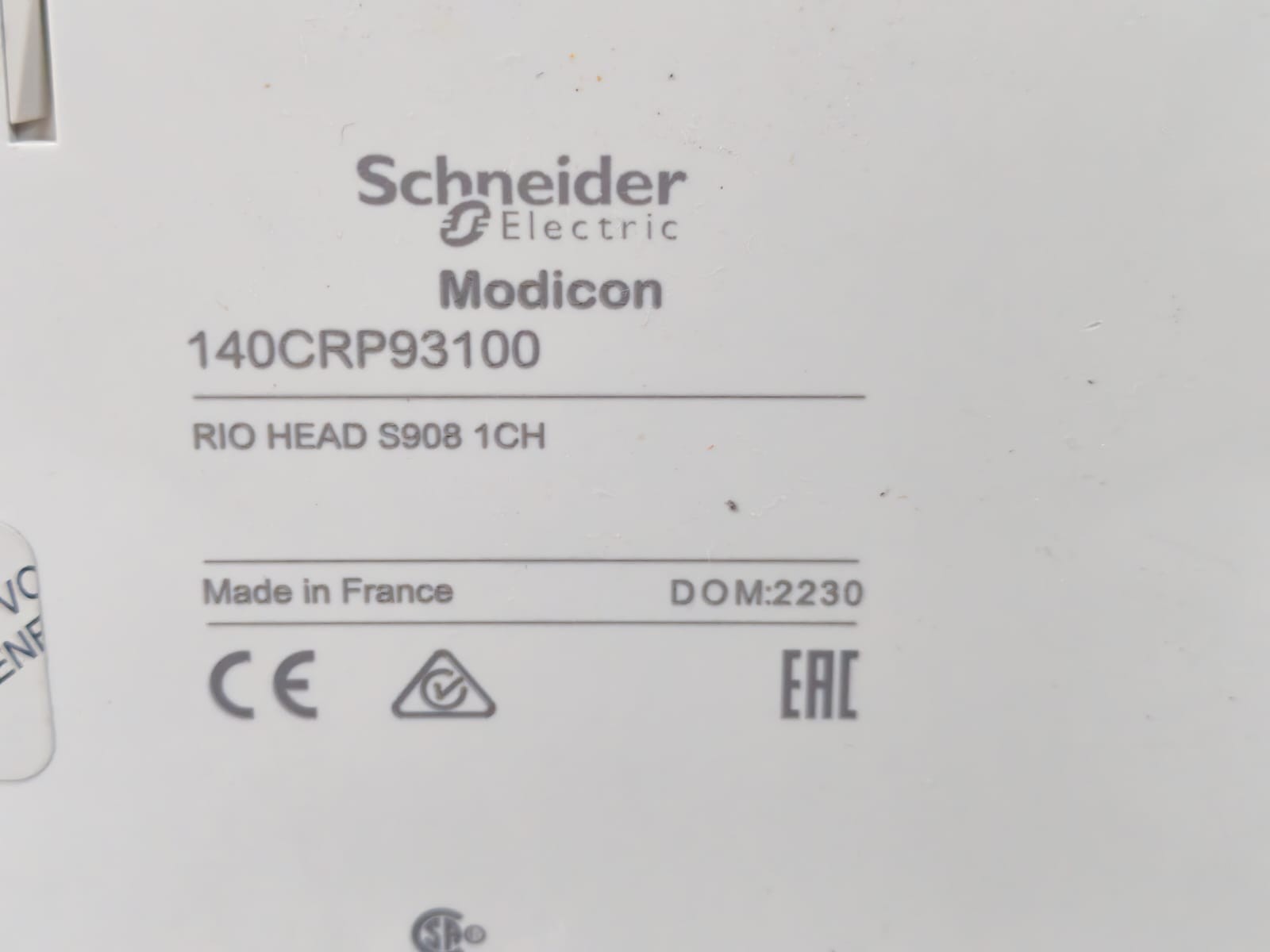 Schneider Electric 140CRP93100 SCHNEIDER ELECTRIC 140CRP93100 RIO HEAD-END S908 1CH MODULE 9