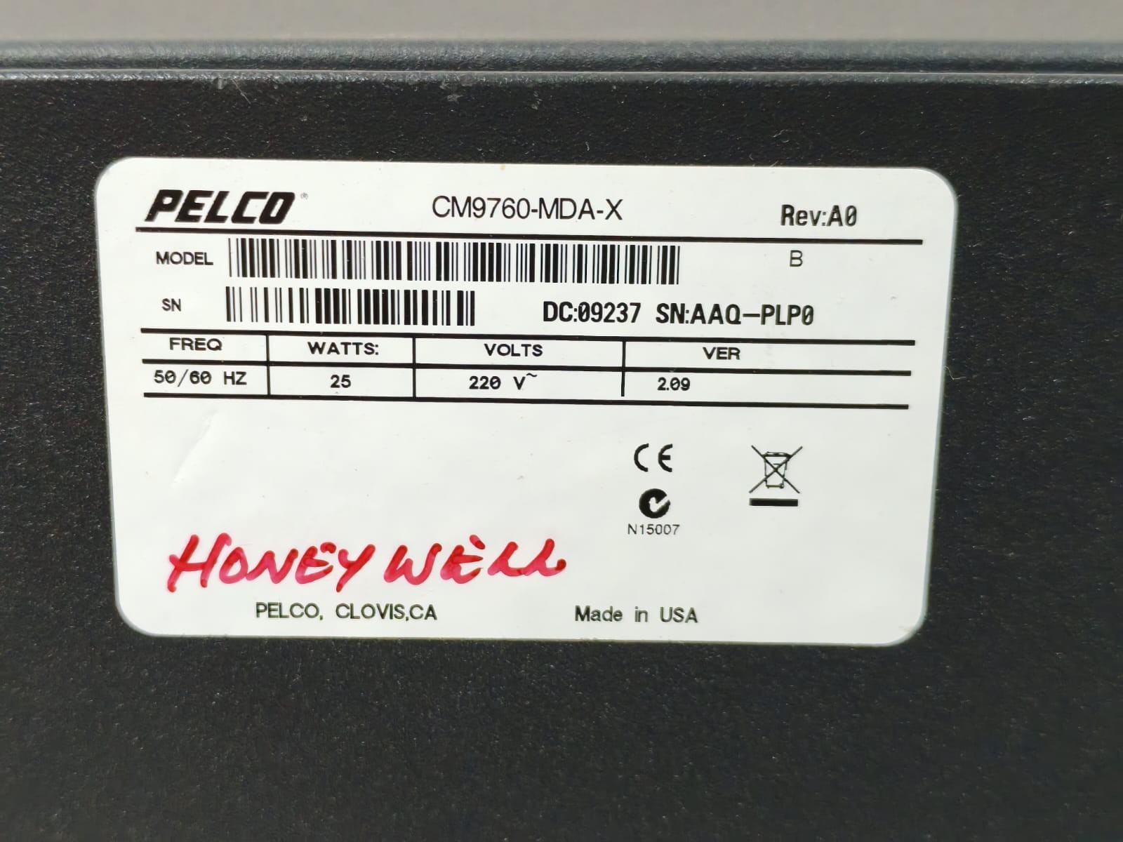Pelco SYTEM-9760 PELCO SYTEM 9760 CM9760-MDA-X MASTER DISTRIBUTION AMPLIFIER 9