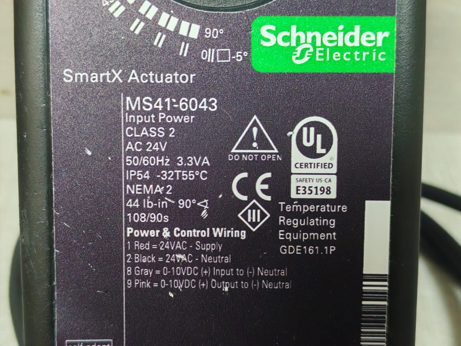 Schneider Electric MS41-6043 SCHNEIDER ELECTRIC MS41-6043 SMART ACTUATOR 3