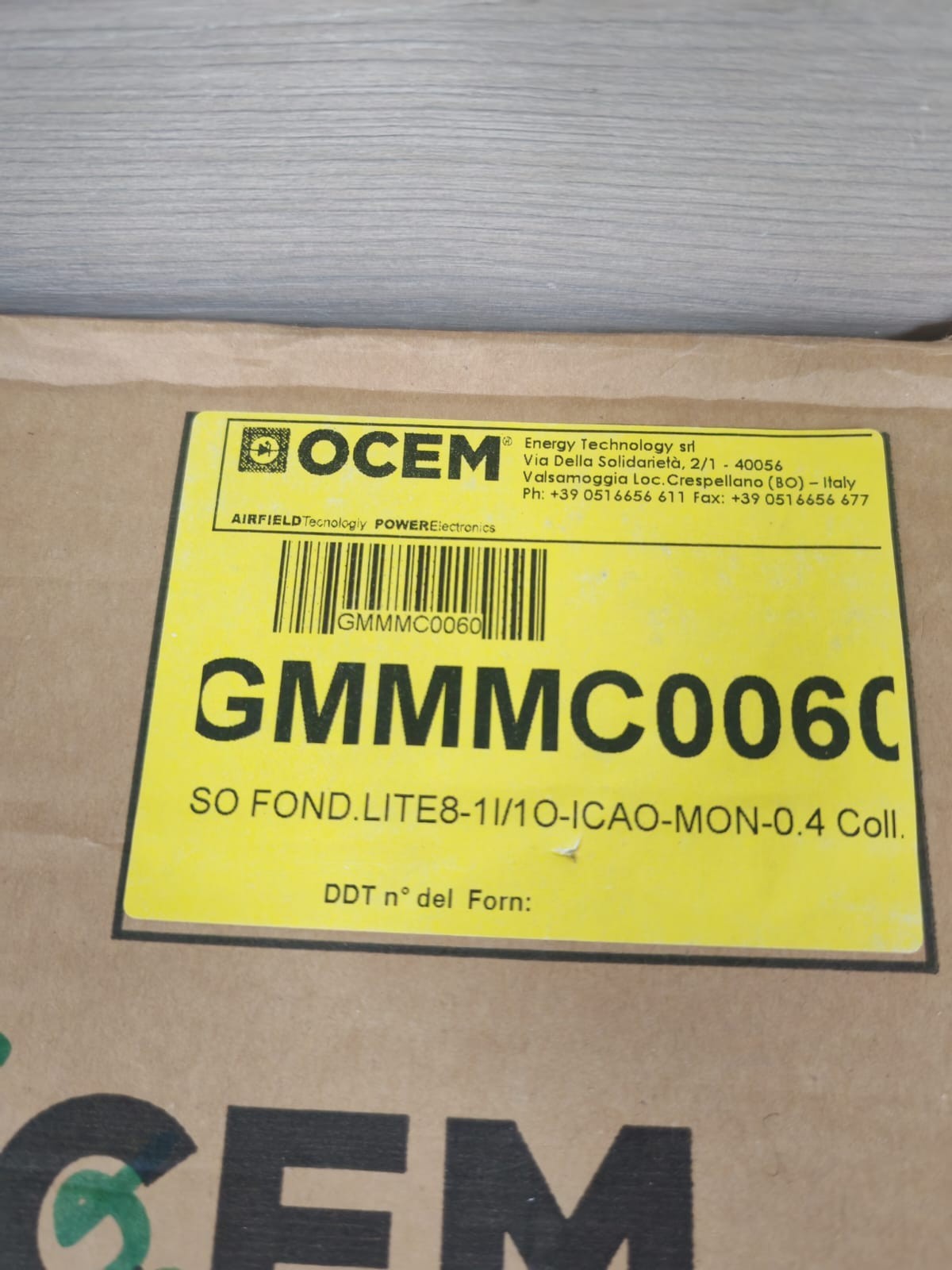 AIRFIELD TECHNOLOGY INC GMMMC0060 OP 100095-20 AIRFIELD TECHNOLOGY INC. GMMMC0060 OP 100095-20 10