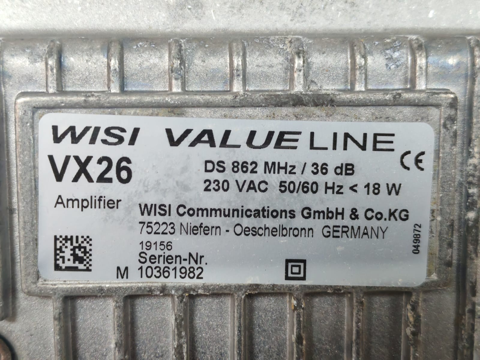 WISI COMMUNICATIONS VX26 WISI COMMUNICATIONS VALUE LINE VX26 DISTRIBUTION AMPLIFIER 4