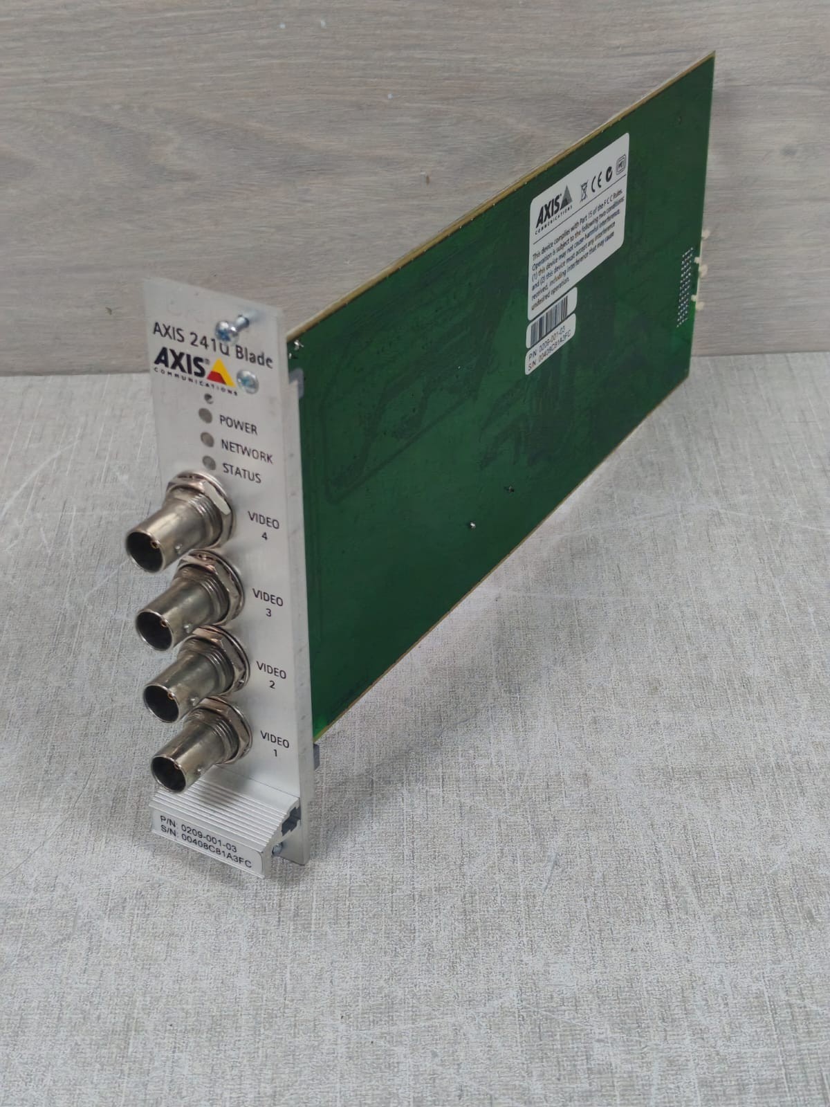 AXIS COMMUNICATION 0209-001-03 AXIS COMMUNICATION 241Q BLADE P/N:0209-001-03 VIDEO SERVER 4 CHANNEL CARD 5