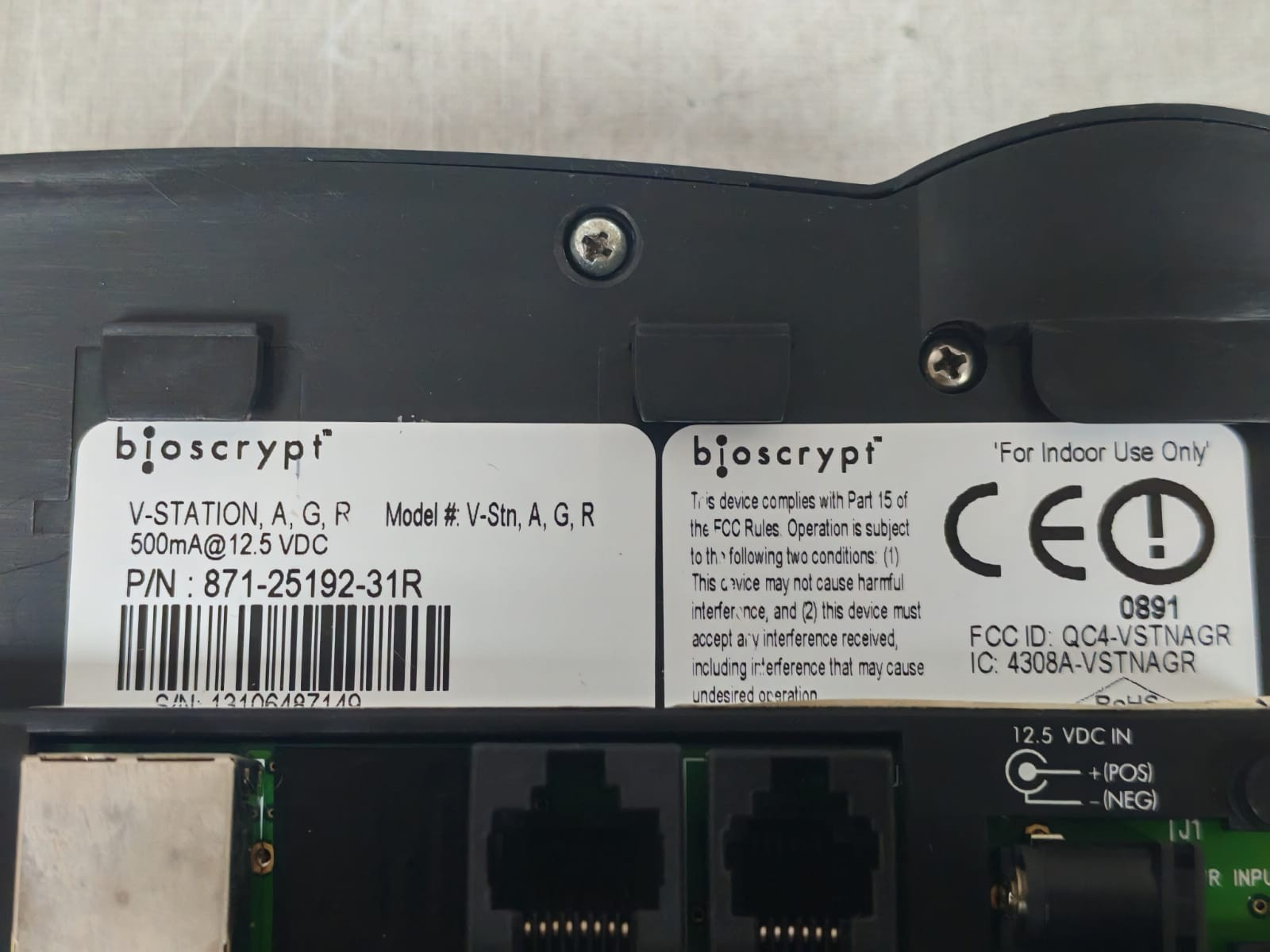 BIOSCRYPT V-STATION A,G,R P/N:871-25192-31R BIOSCRYPT V-STATION A,G,R P/N:871-25192-31R FINGERPRINT READER 7