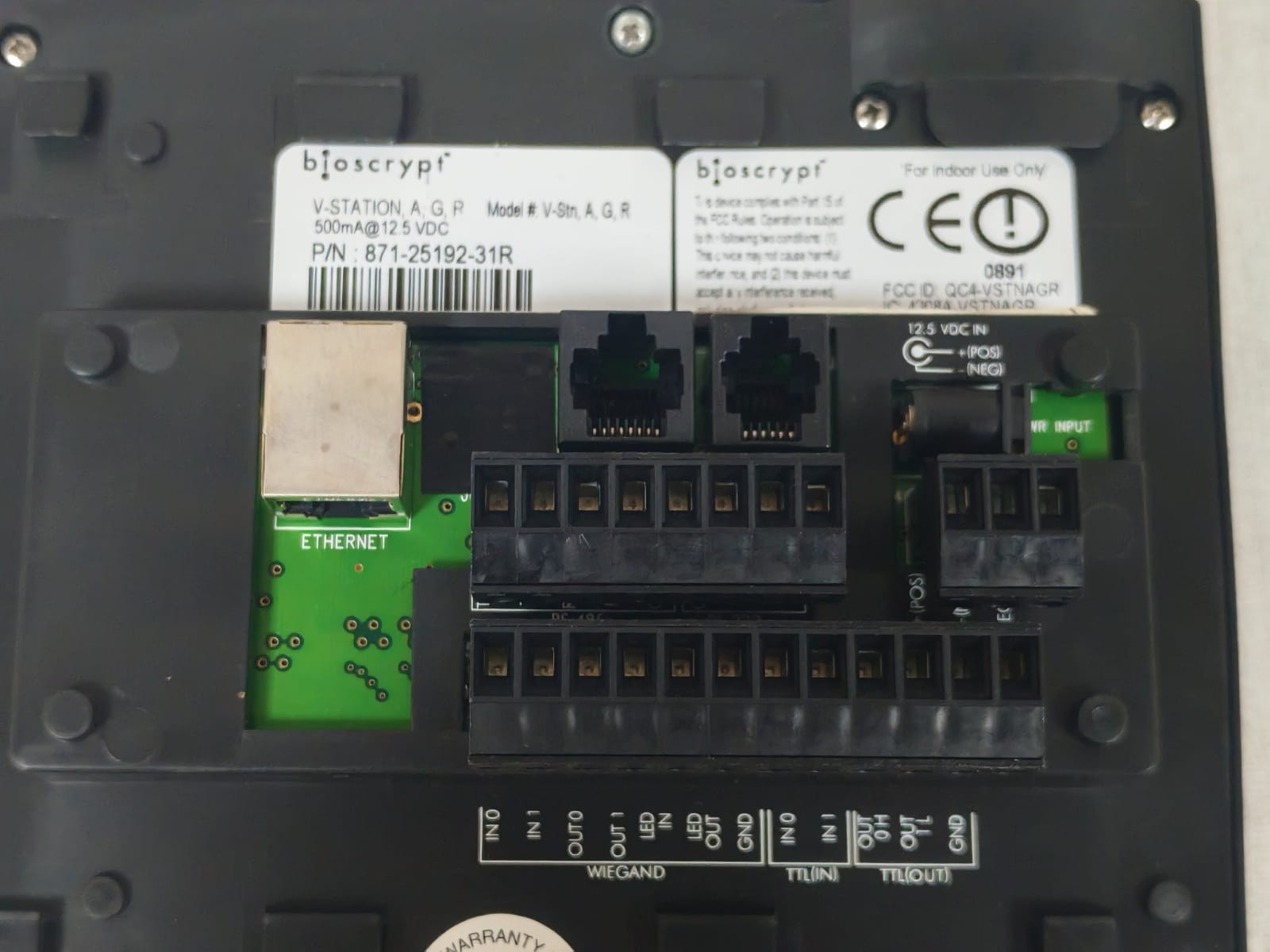 BIOSCRYPT V-STATION A,G,R P/N:871-25192-31R BIOSCRYPT V-STATION A,G,R P/N:871-25192-31R FINGERPRINT READER 10