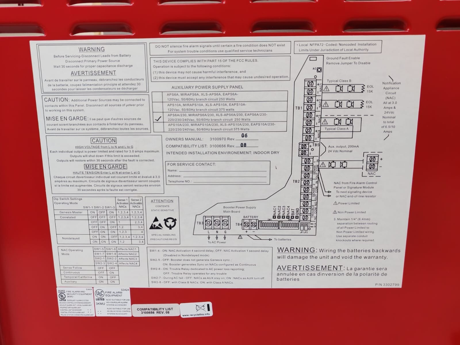 Edwards APS6A/230 EDWARDS APS6A/230 FIRE ALARM AUXILLARY POWER SUPPLY 7