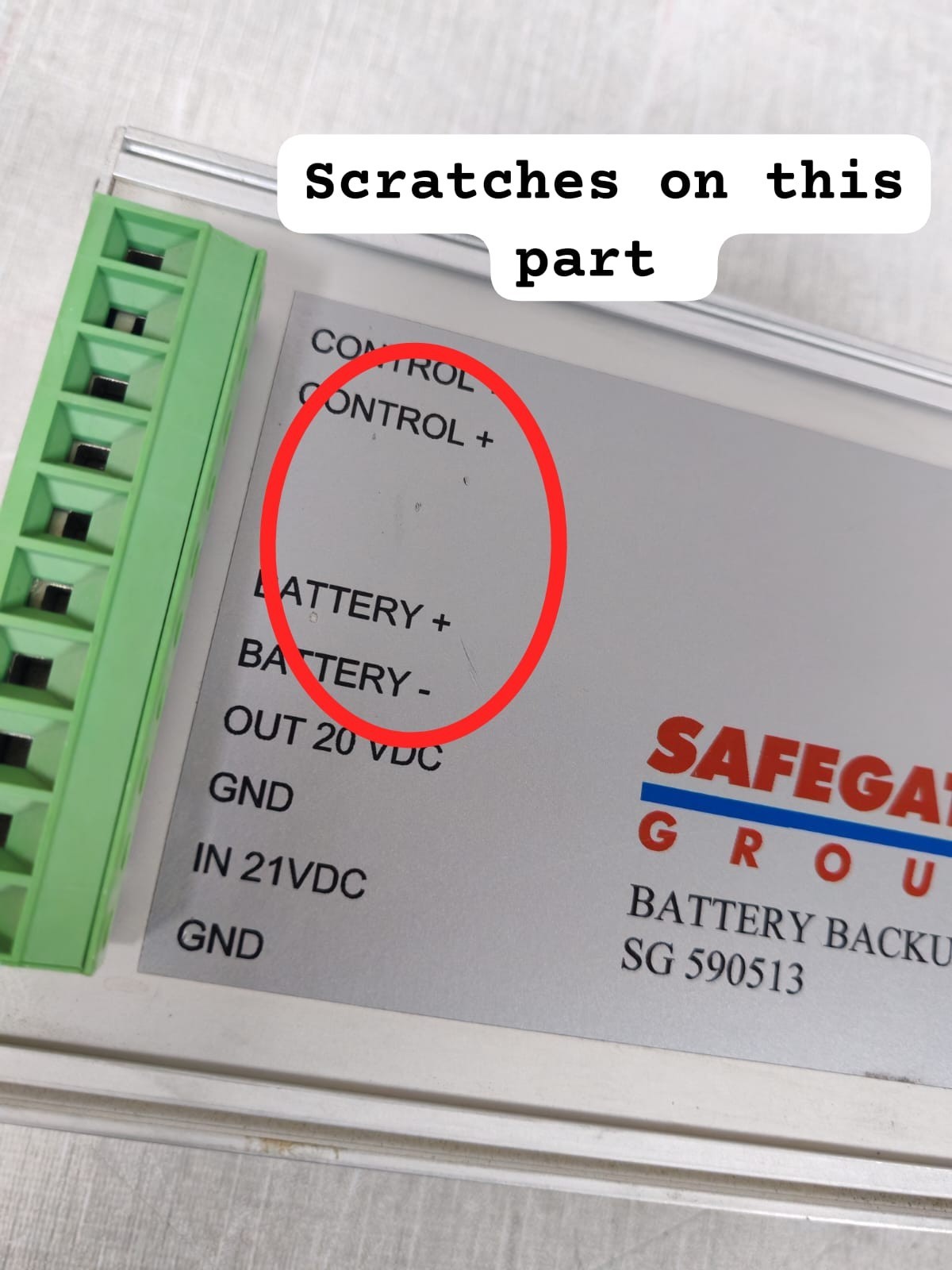 SAFEGATE GROUP SG 590513/SG590422B VER.2 SAFEGATE GROUP SG 590513/SG590422B VER.2 BATTERY BACKUP CONTROL 7