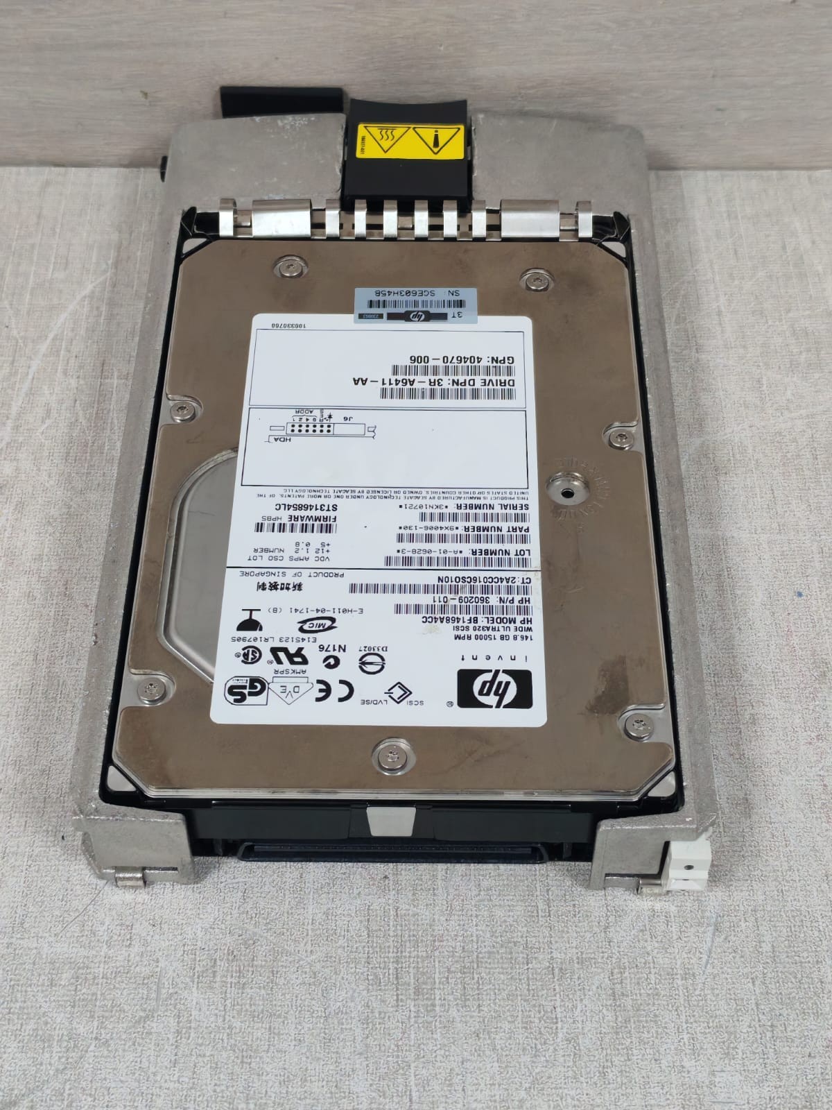 HP BF1468A4CC 360209-011 HP BF1468A4CC 360209-011 146.8GB 15000RPM WIDE ULTRA320 SCSI 6