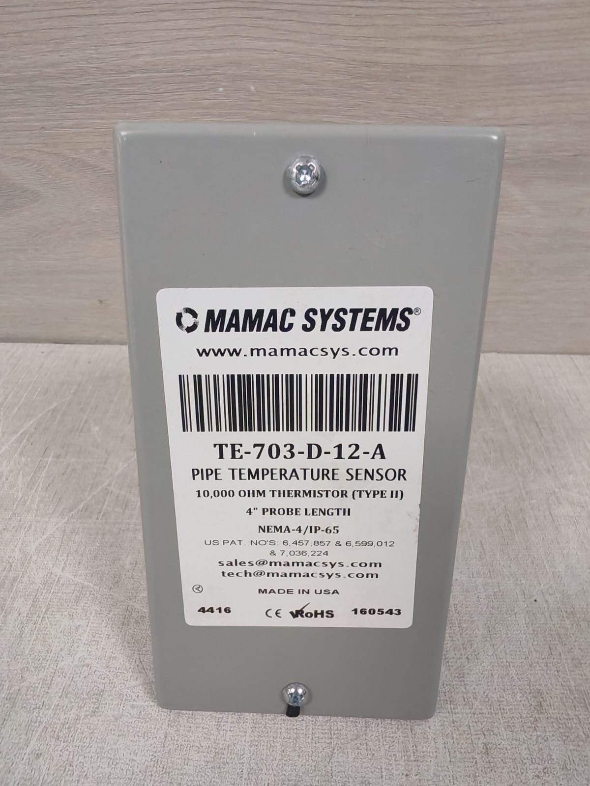 Mamac Systems TE-703-D-12-A MAMAC SYSTEMS TE-703-D-12-A PIPE TEMPERATURE SENSOR 2