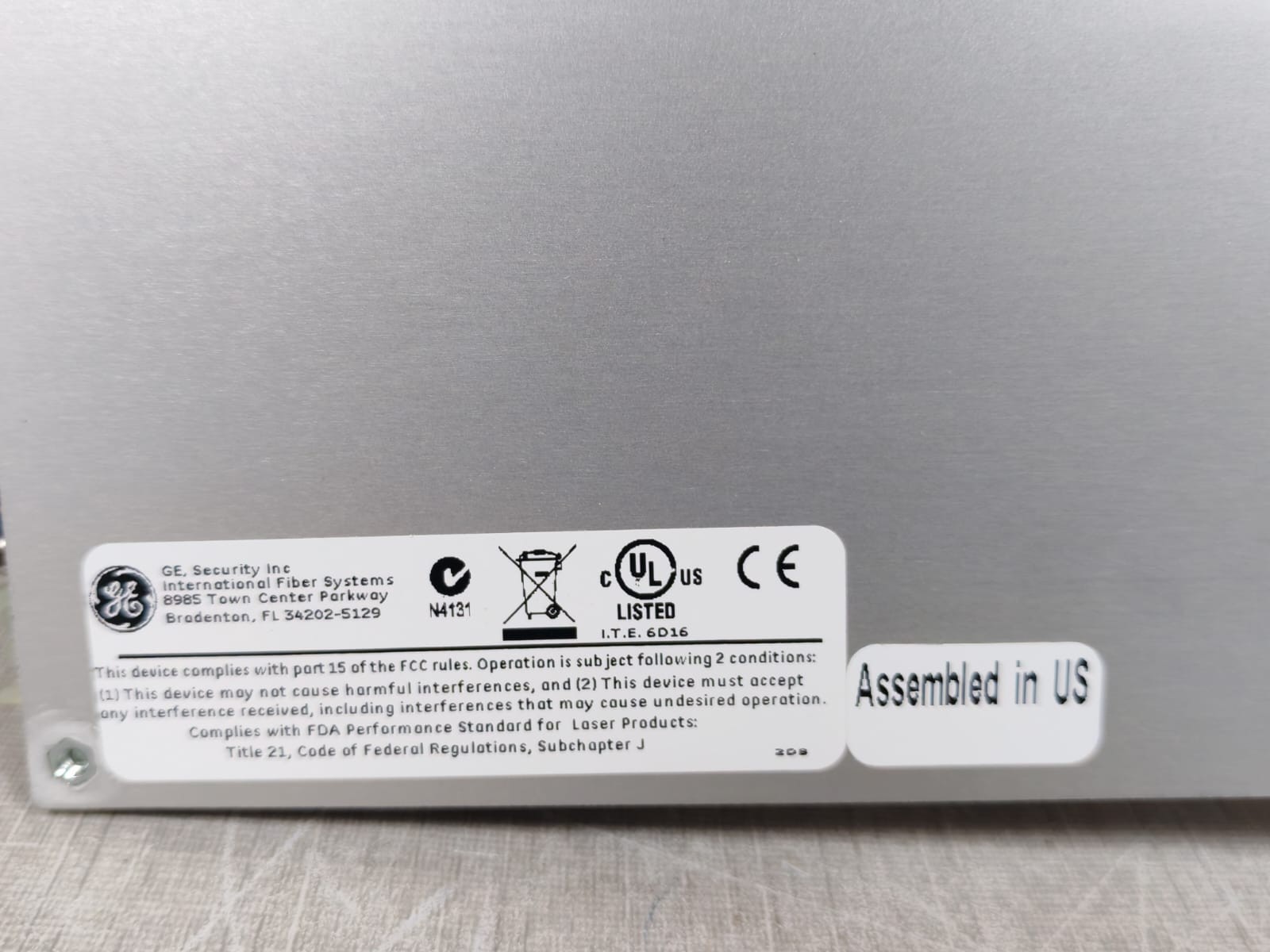 GE VR1930WDM GE IFS VR1930WDM VIDEO REC + DATA XTMCR PC1370-2 ASM 10
