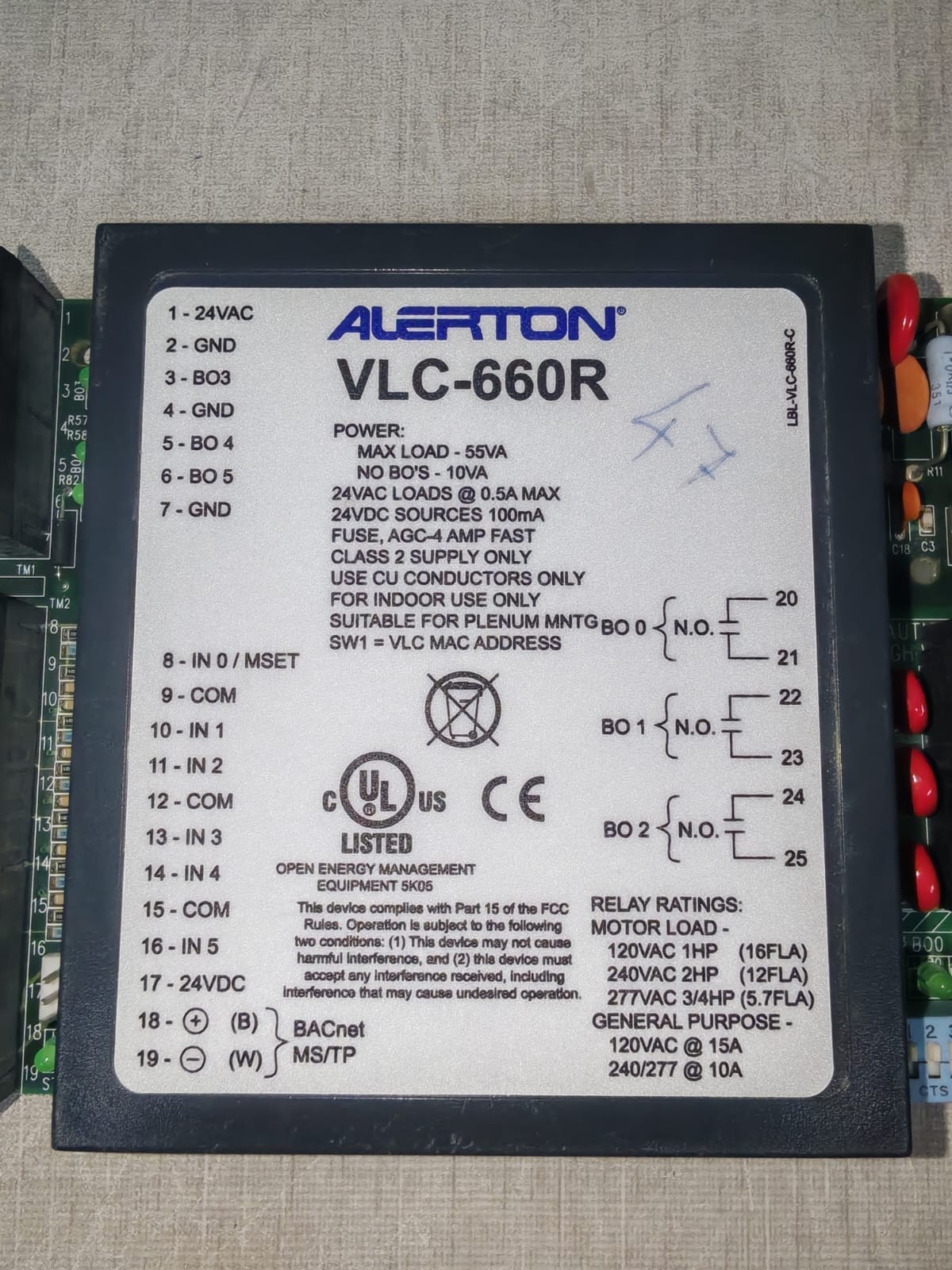 Alerton VLC-660R / VLC-660RZ-K-F ALERTON VLC-660R / VLC-660RZ-K-F BACTALK CONTROL MODULE 24VAC 2