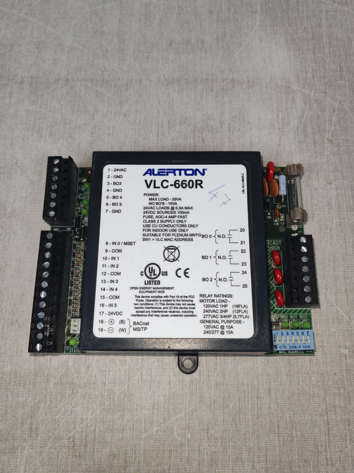 Alerton VLC-660R / VLC-660RZ-K-F ALERTON VLC-660R / VLC-660RZ-K-F BACTALK CONTROL MODULE 24VAC 7