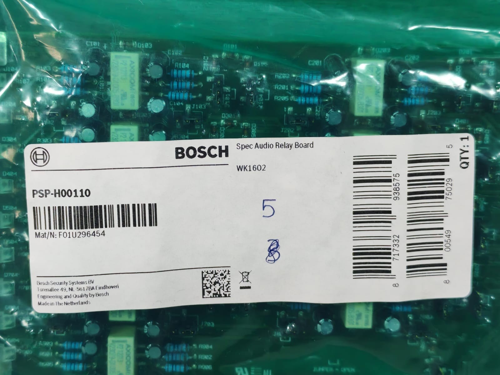 Bosch F01U296454 BOSCH PSP-H00110 SPEC AUDIO RELAY BOARD F01U296454 2
