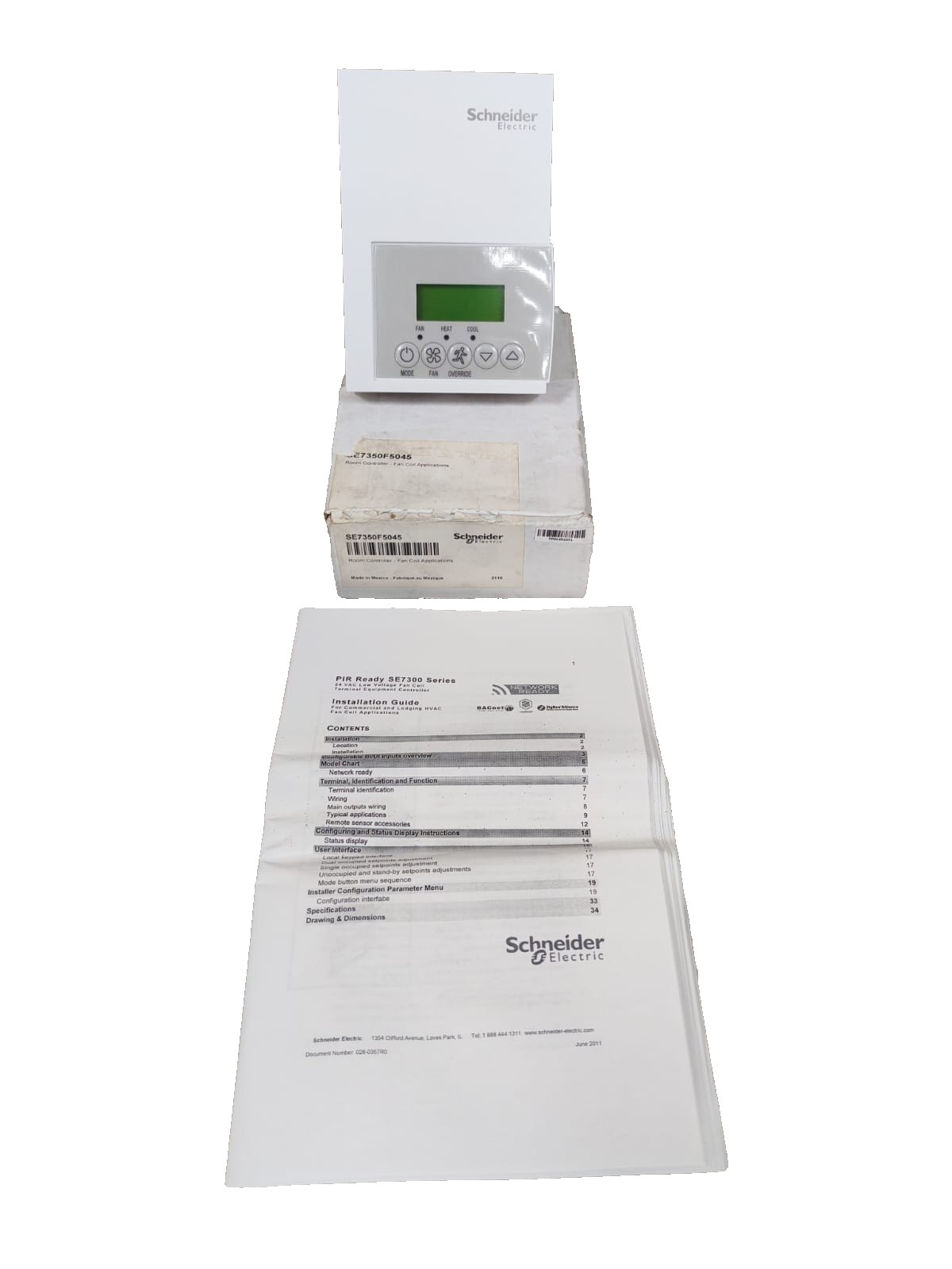 SCHNEIDER ELECTRIC SE7350F5045 ROOM CONTROLLER-FAN COIL APPLICATIONS