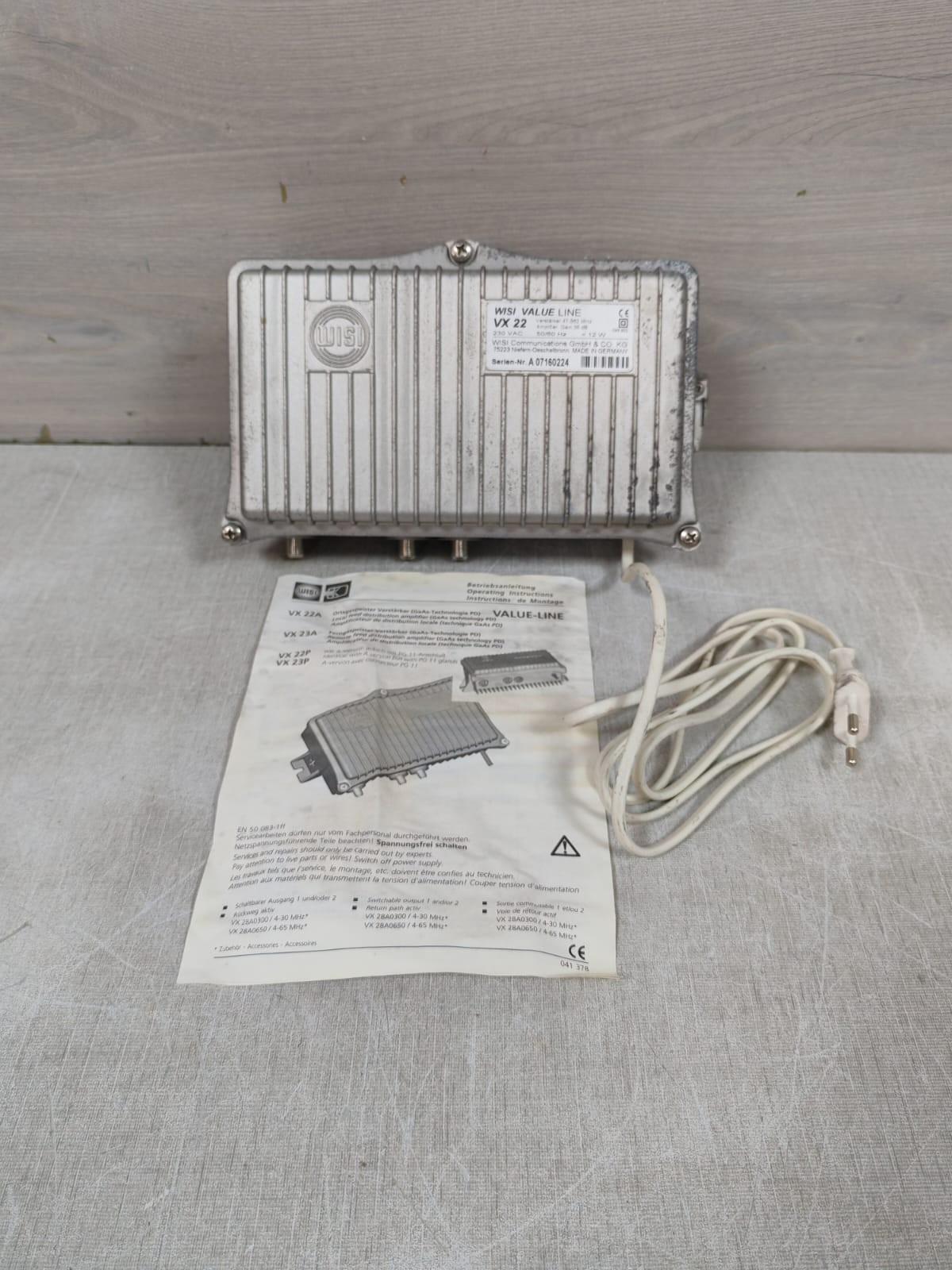 WISI VX22 COMMUNICATIONS VALUE LINE AMPLIFIER 230VAC 12W