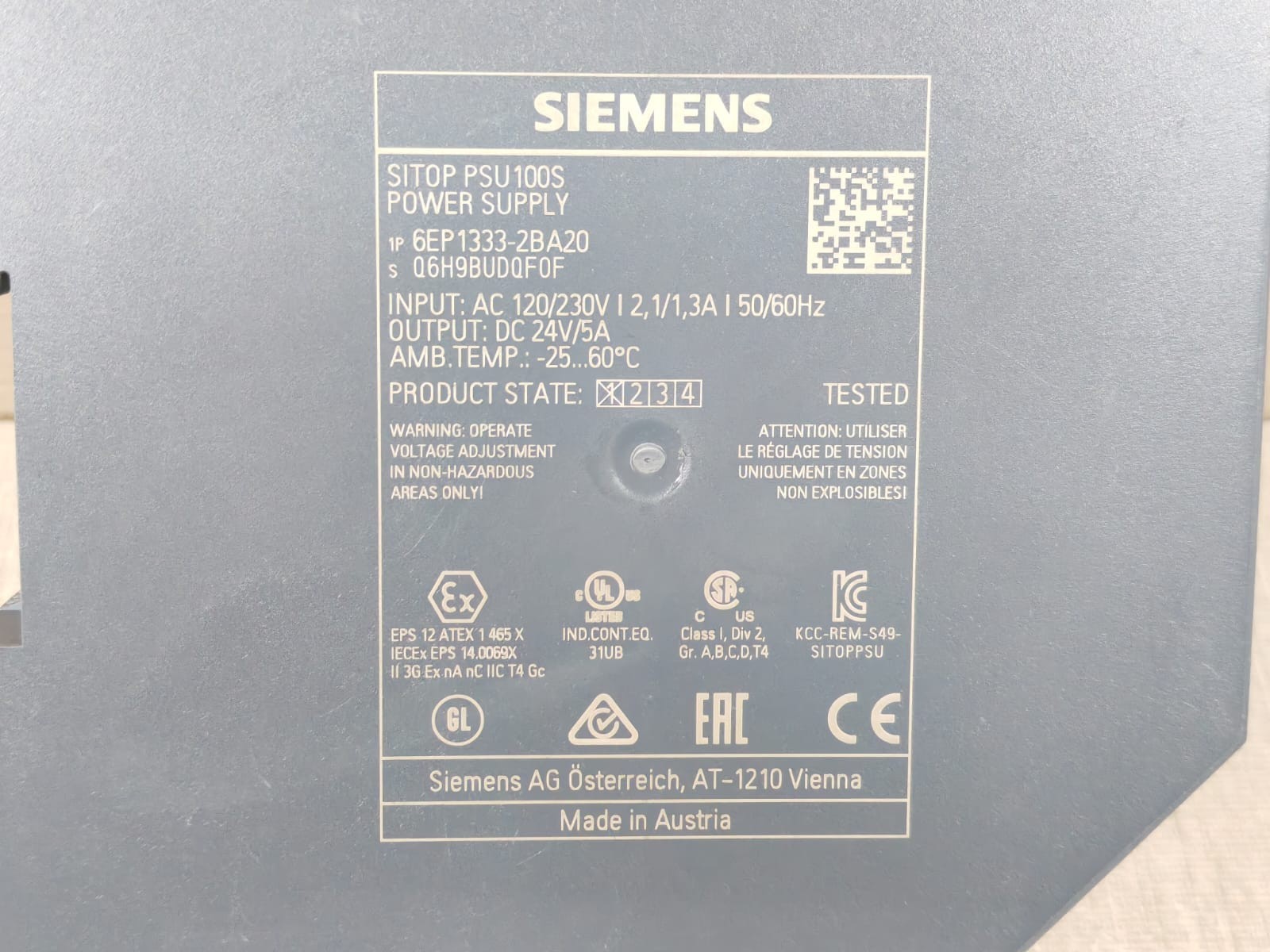 Siemens 6EP1333-2BA20 SIEMENS 6EP1333-2BA20 SITOP PSU100S POWER SUPPLY 3
