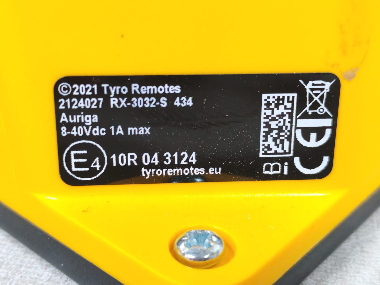 TYRO REMOTES 2124027 RX-3032-S 434 TYRO REMOTES 2124027 RX-3032-S 434 AURIGA 6