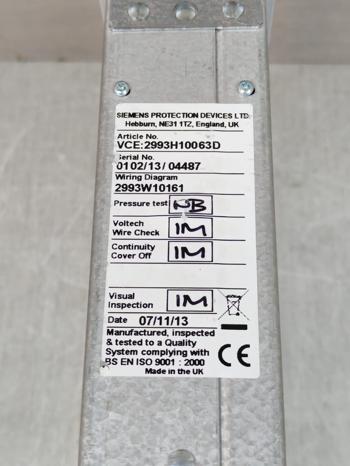 Siemens 299H10063D SIEMENS REYROLLE 2RMLG02 299H10063D TEST BLOCK 7