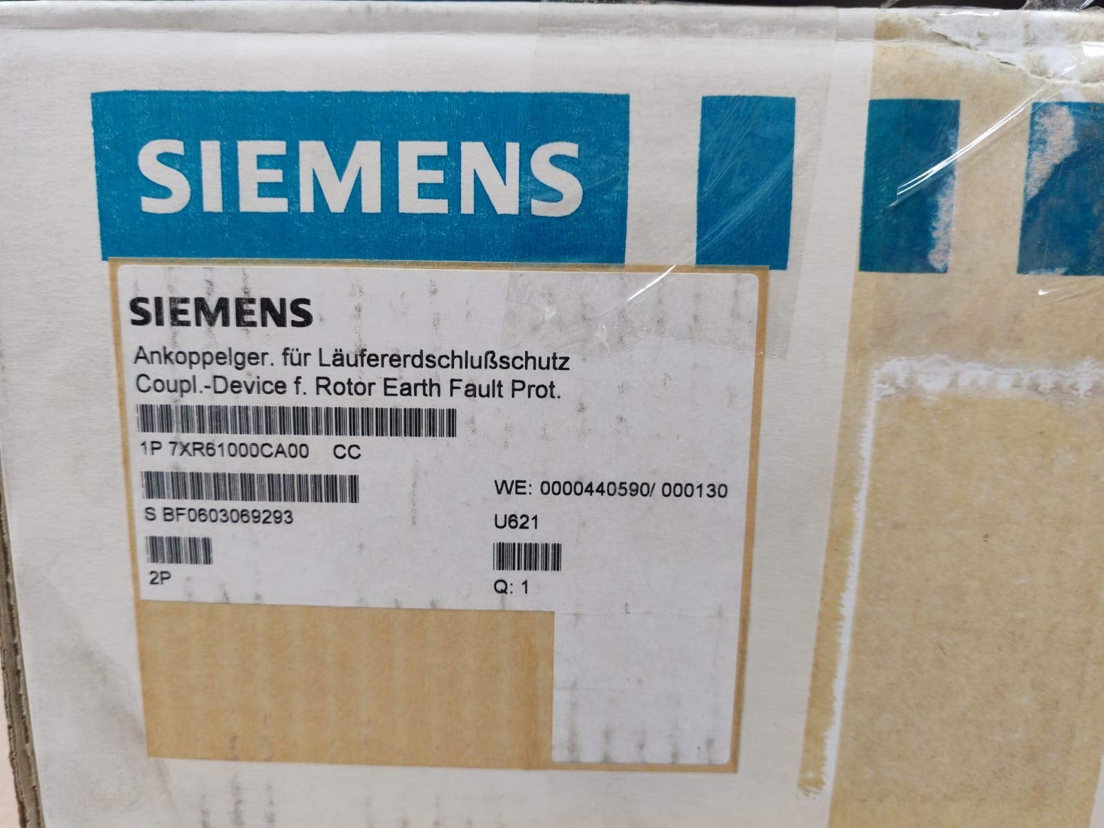 Siemens 7XR6100-0CA00/CC SIEMENS 7XR6100-0CA00/CC COUPLING DEVICE FOR ROTOR EART FAULT PROTECTION 10