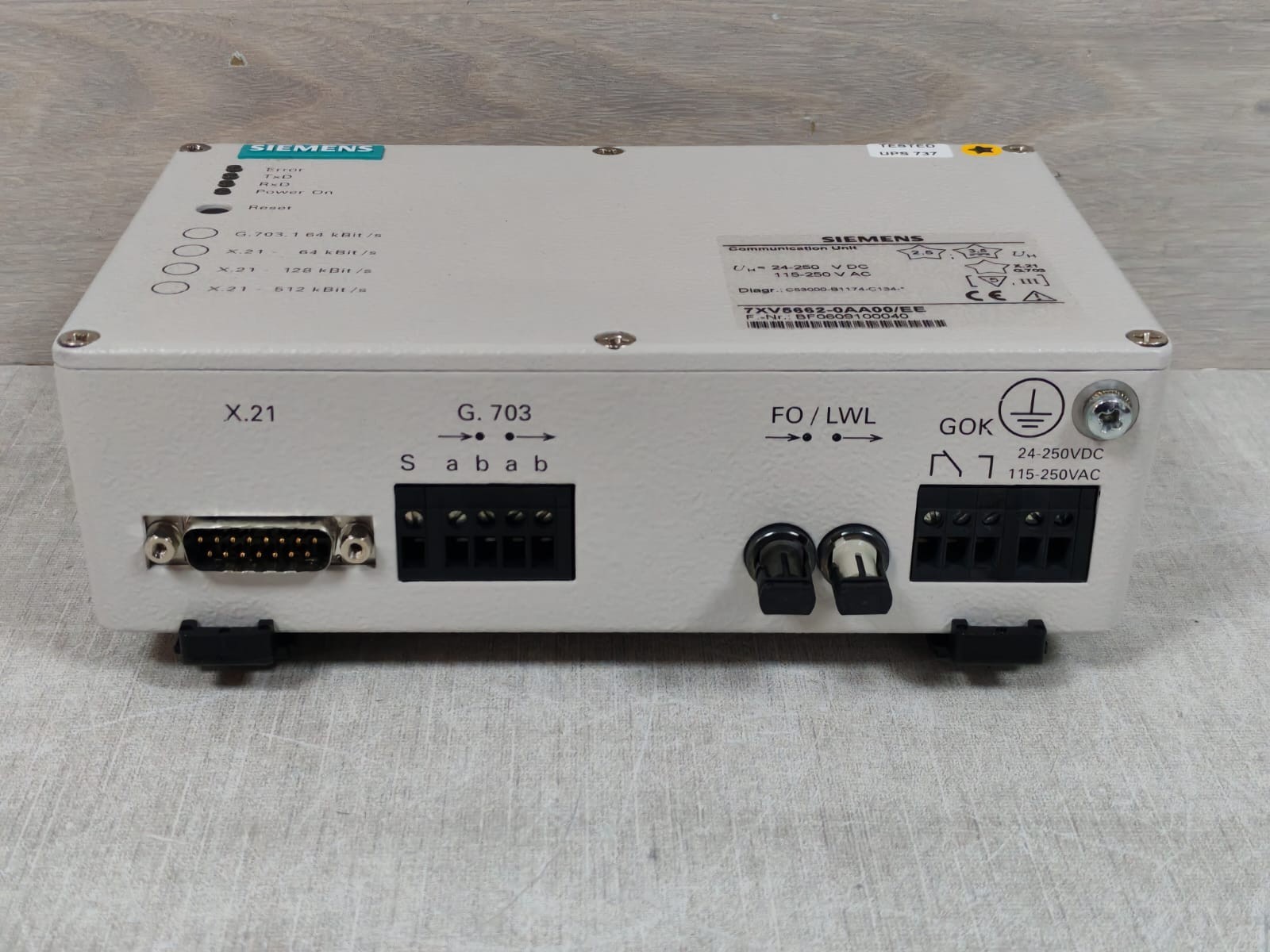 Siemens 7XV5662-0AA00/EE SIEMENS 7XV5662-0AA00/EE COMMUNICATION CONVERTER 24-250VDC 9