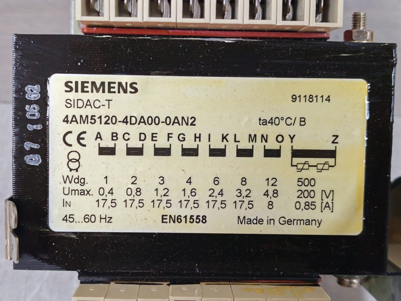 Siemens SIDAC-T 4AM5120-4DA00-0AN2 SIEMENS SIDAC-T 4AM5120-4DA00-0AN2 TRANSFORMER 4