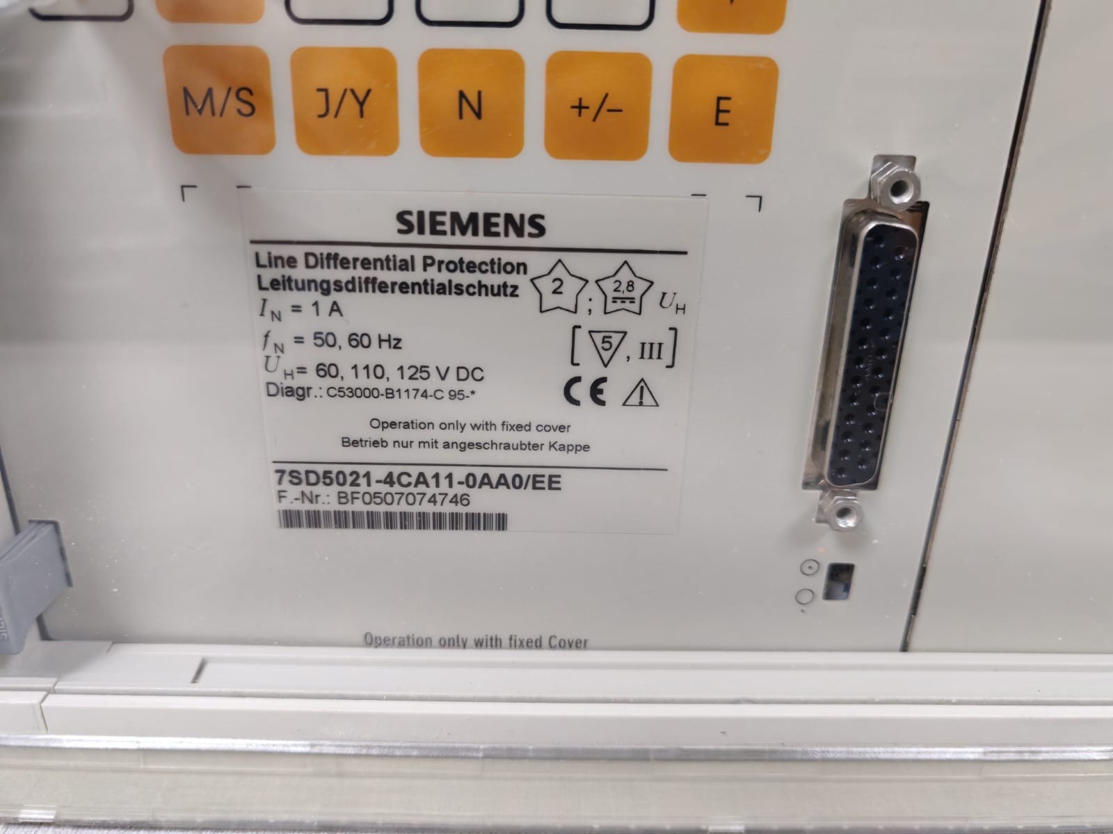 Siemens 7SD5021-4CA11-0AA0/EE SIEMENS 7SD5021-4CA11-0AA0/EE LINE DIFFERENTIAL PROTECTION 4