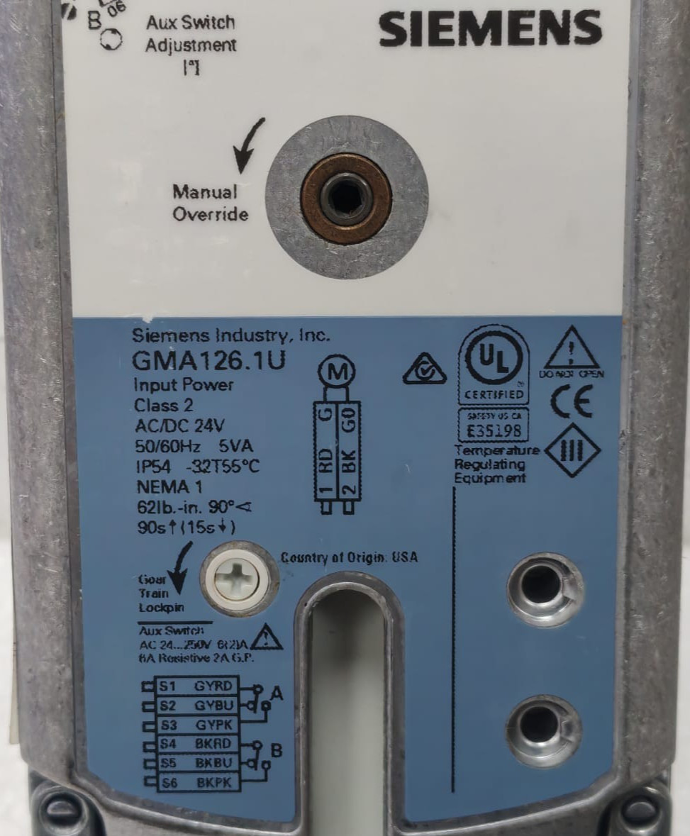 Siemens GMA1261U SIEMENS GMA126.1U GMA SERIES ELECTRIC DAMPER ACTUATOR 4