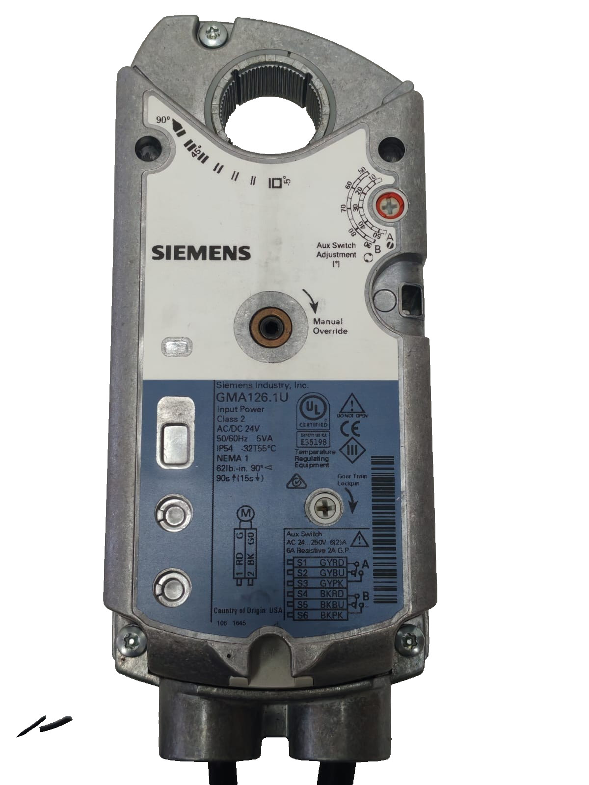 Siemens GMA1261U SIEMENS GMA126.1U GMA SERIES ELECTRIC DAMPER ACTUATOR 5
