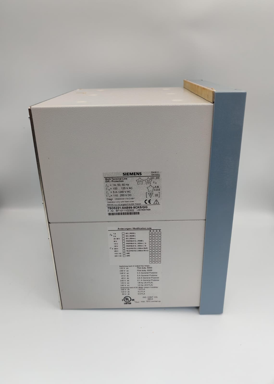 Siemens 7SD5221-5AB99-9CK5/GG SIEMENS SIPROTEC 7SD5 7SD5221-5AB99-9CK5/GG MULTI TERMINAL LINE DIFF.PROTECTION 10