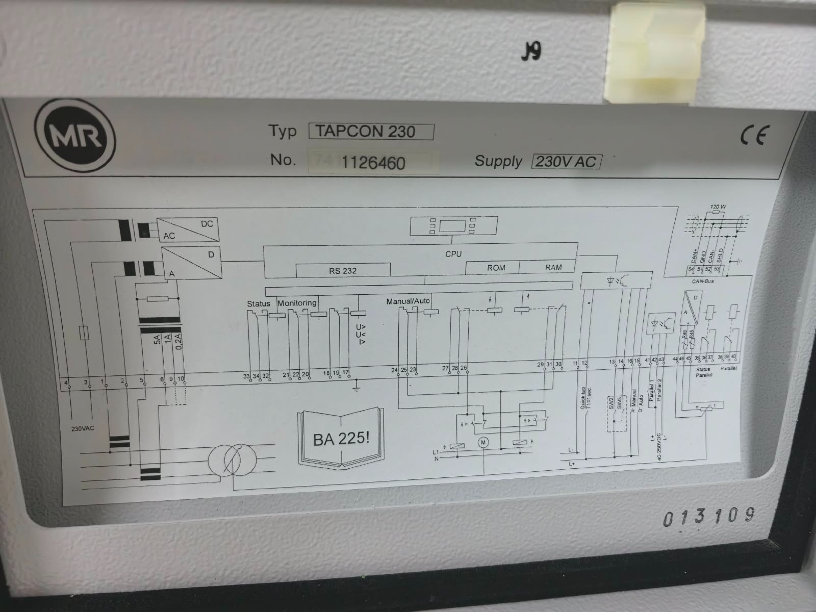GE TAPCON 230 MR TAPCON 230 VOLTAGE REGULATOR 230V 10