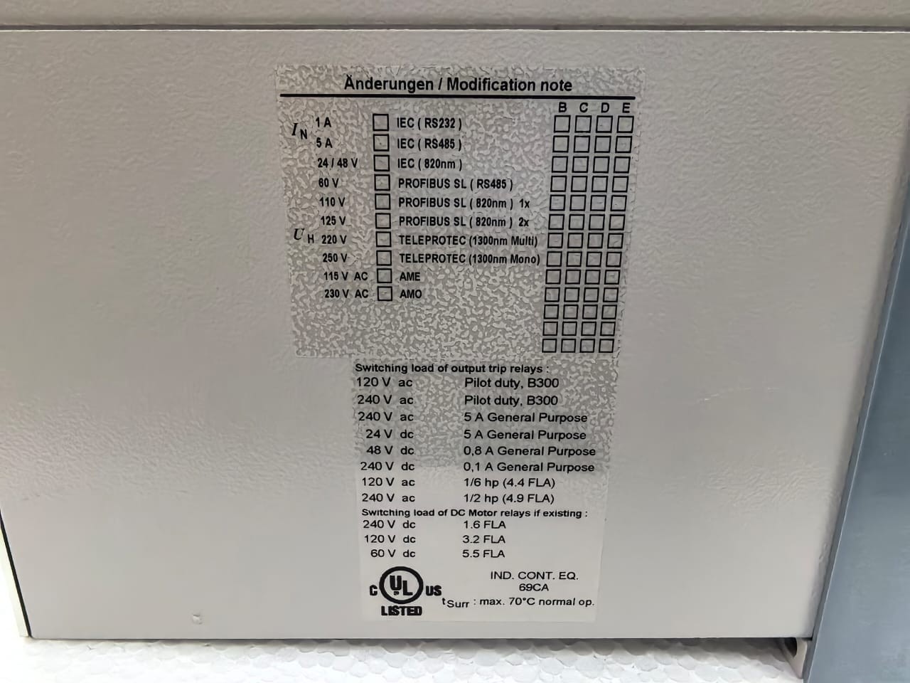 Siemens 7SA5221-5UB92-4QB4/GG SIEMENS 7SA5221-5UB92-4QB4/GG SIPROTEC 7SA52 DISTANCE PROTECTION RELAY 6