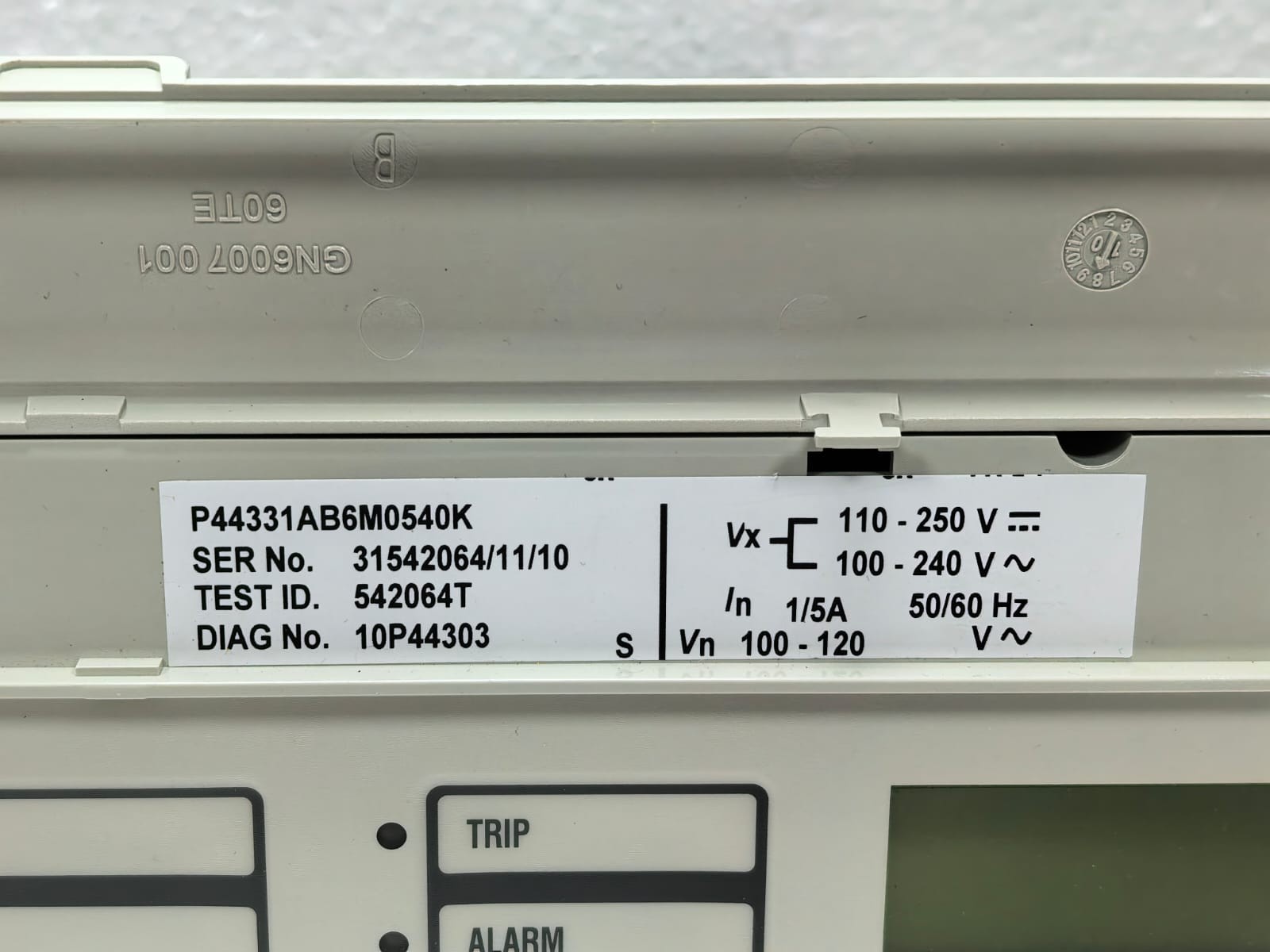Areva P44331AB6M0540K AREVA P44331AB6M0540K FULL SCHEME AND HIGH PERFORMANCE DISTANCE PROTECTION RELAY 4
