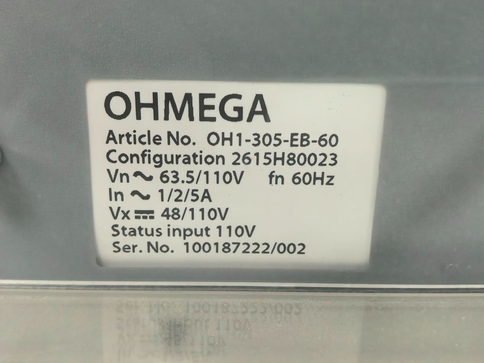 REYROLLE OHMEGA OH1-3055-EB-60 REYROLLE OHMEGA OH1-3055-EB-60 PROTECTION RELAY 48/110V 6